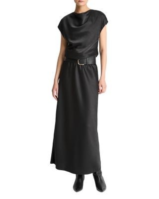Vince Draped Cap Sleeve Maxi Dress