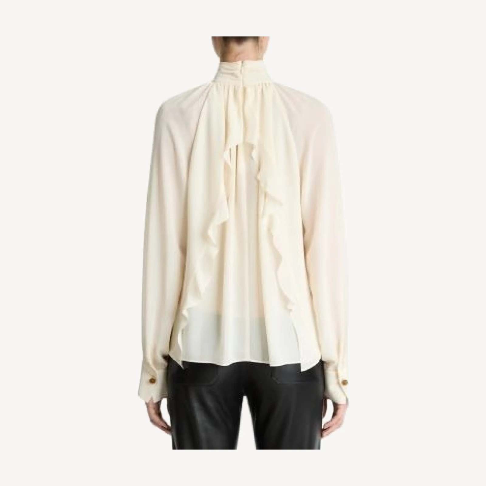 Vince Gathered Mock Neck Blouse