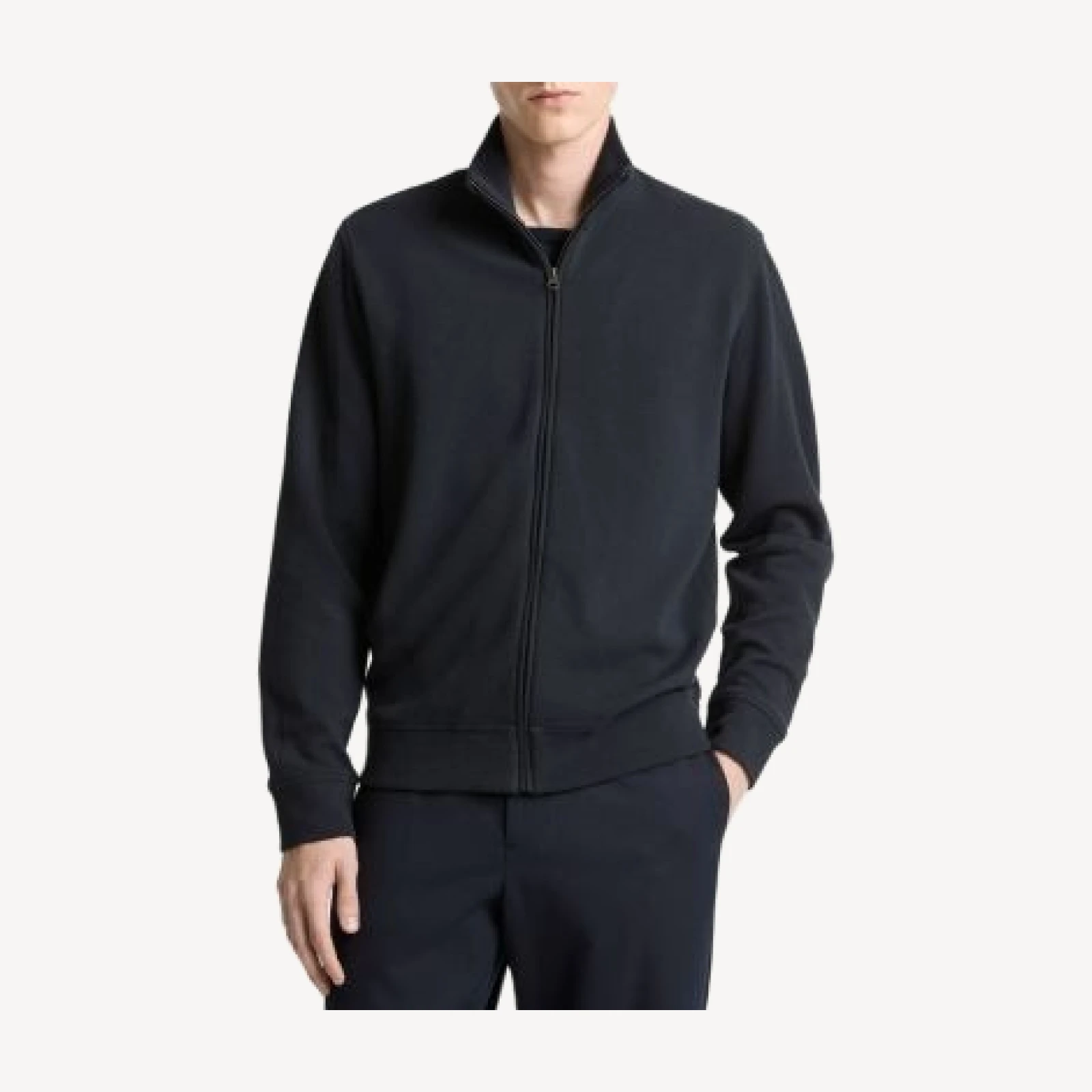 Vince Pique Full Zip Sweatshirt