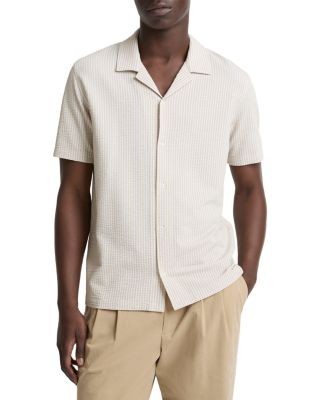 Vince Seersucker Stripe Short Sleeve Cabana Shirt