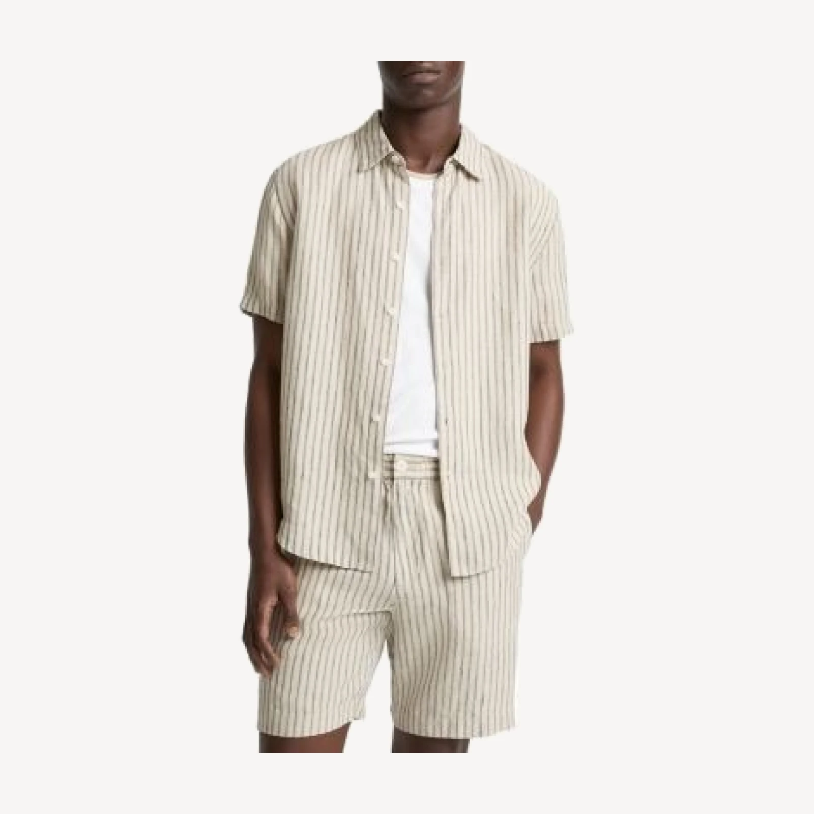 Vince Ballstone Striped Short Sleeve Shirt