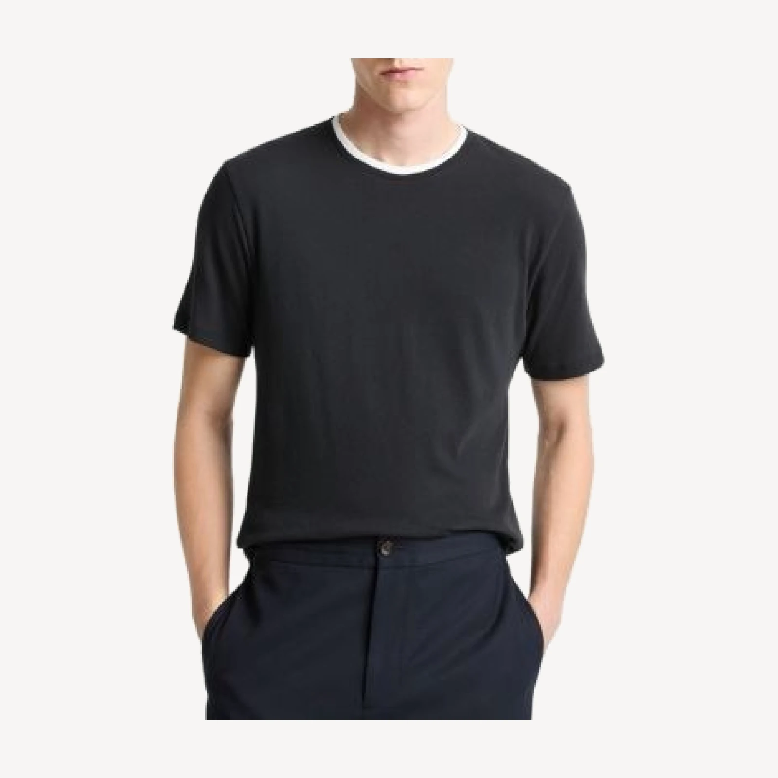 Vince Loose Knit Double Collar T-Shirt