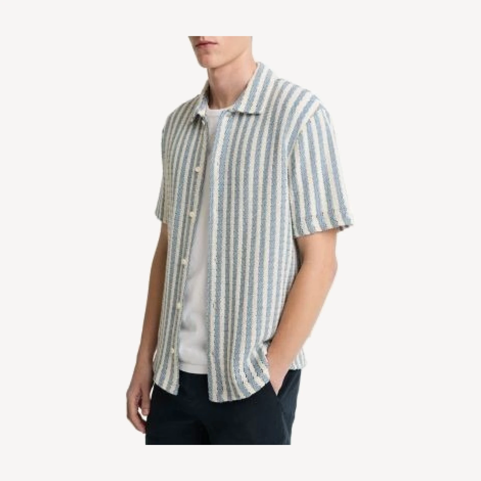 Vince Playa Stripe Short Sleeve Shirt