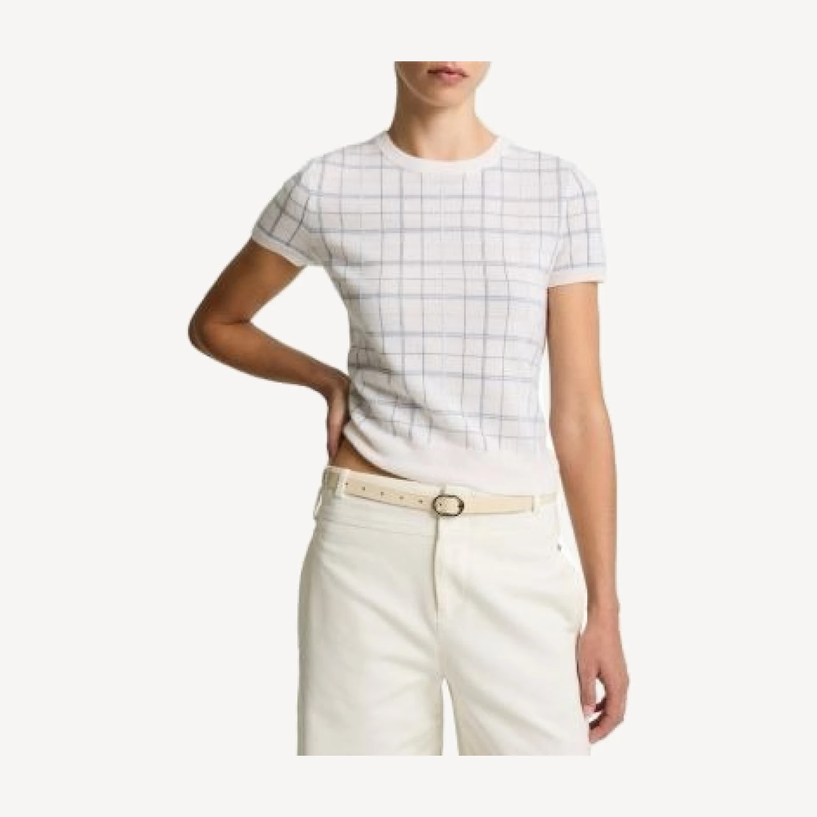 Vince Plaid Crewneck Top