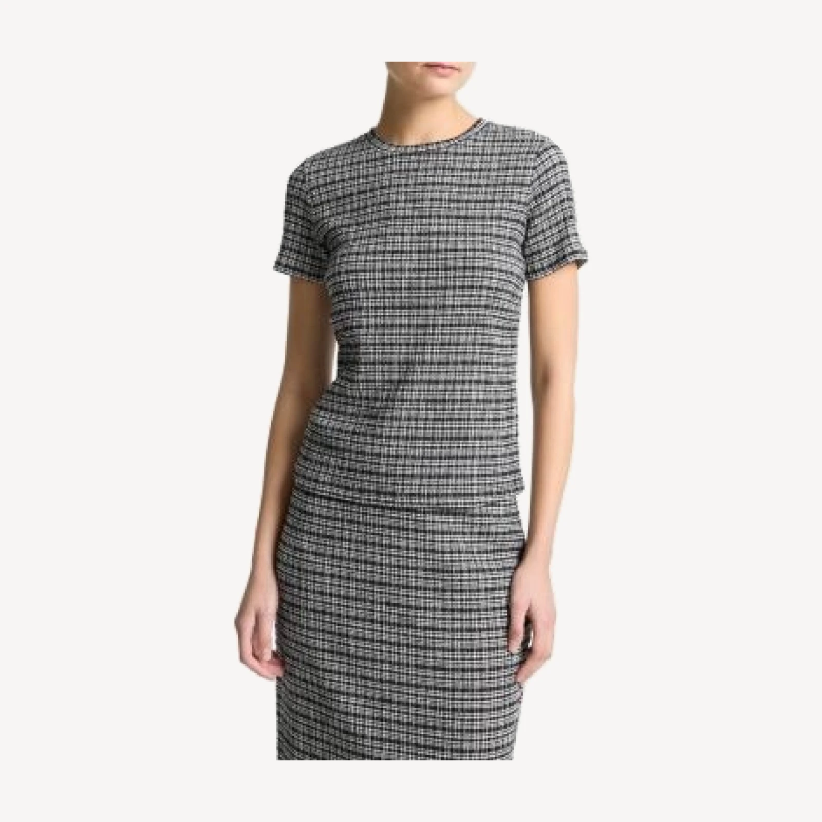 Vince Checked Crewneck Top