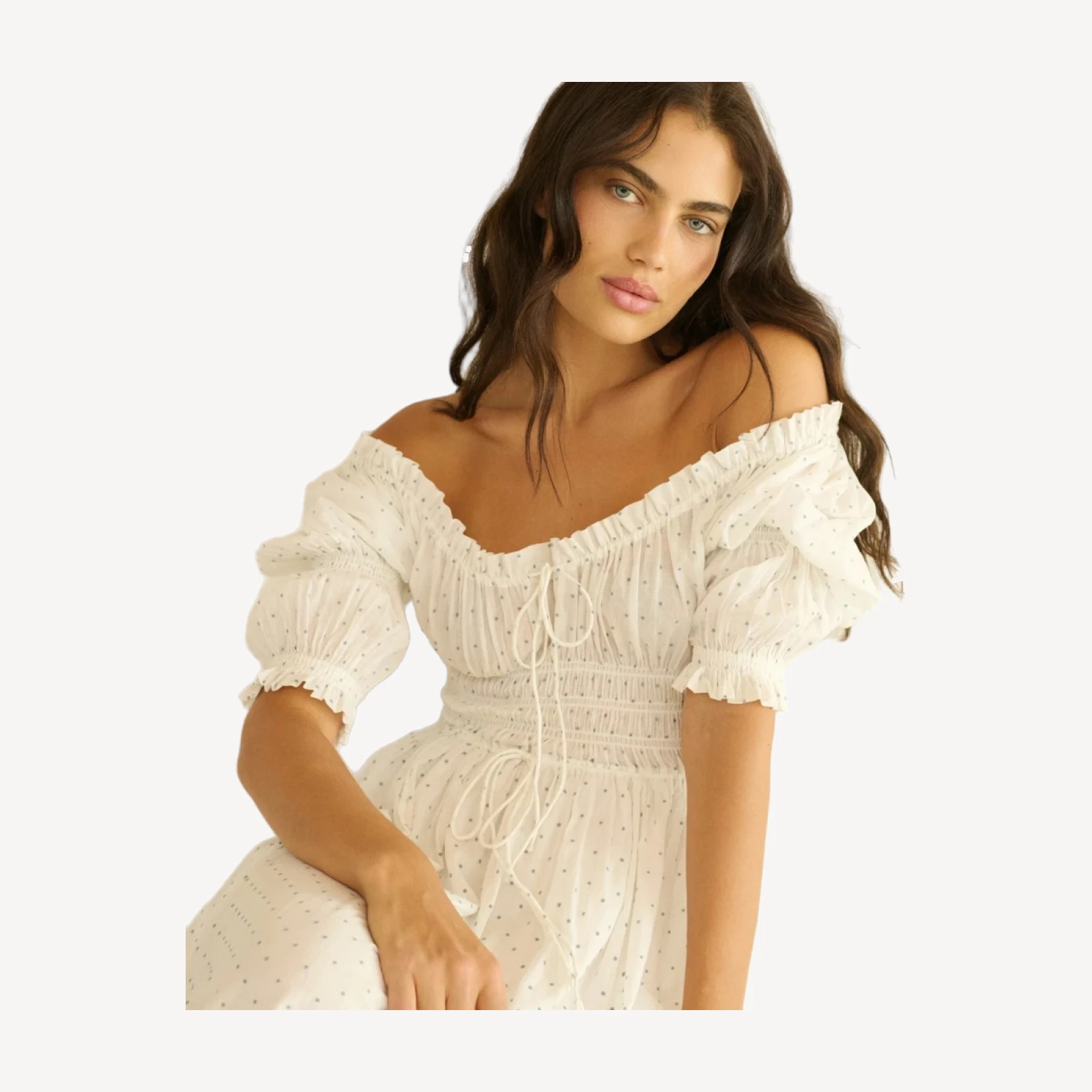 ISCHIA DRESS -- SALT FLOCK DOT
