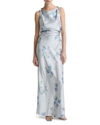 Vince Petal Blur Twist Shoulder Dress