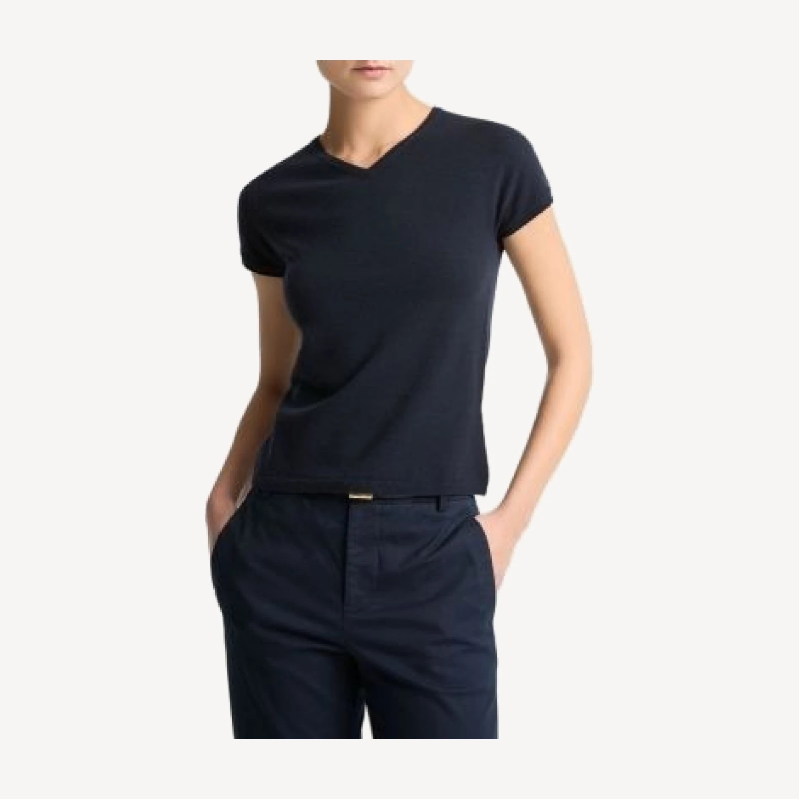 Vince High V Neck Tee
