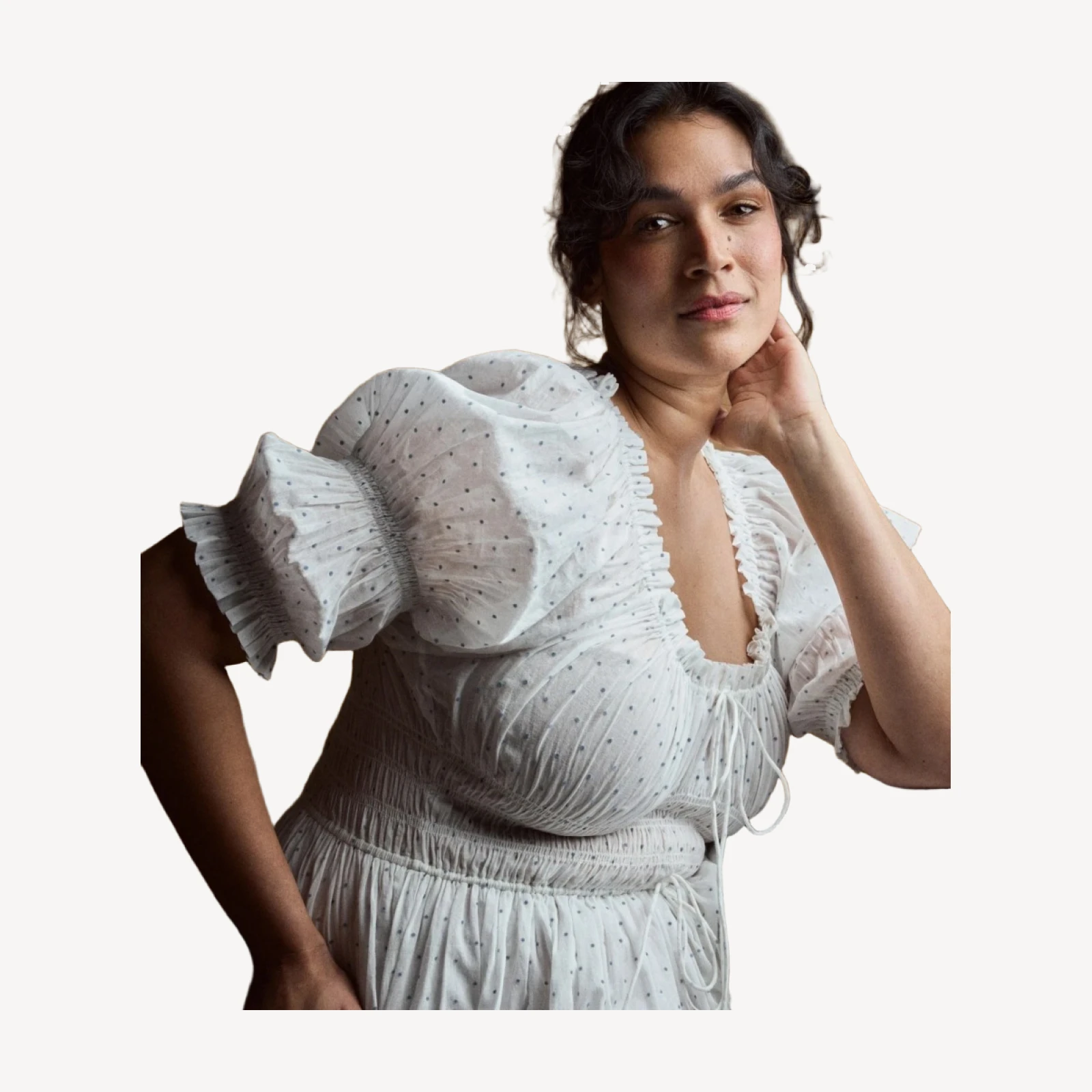 ISCHIA DRESS -- SALT FLOCK DOT