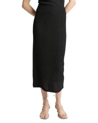 Vince Shadow Grid Midi Skirt