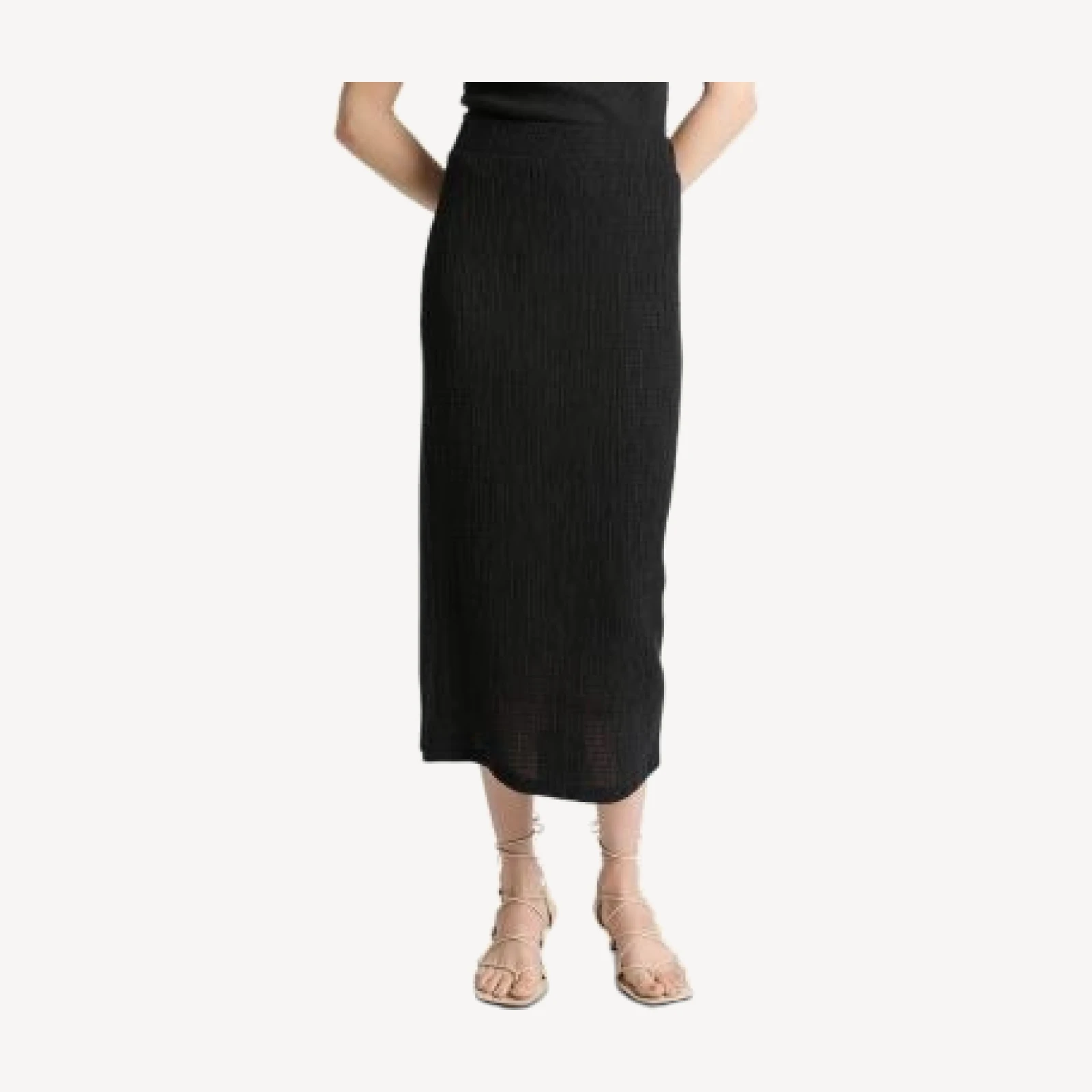 Vince Shadow Grid Midi Skirt