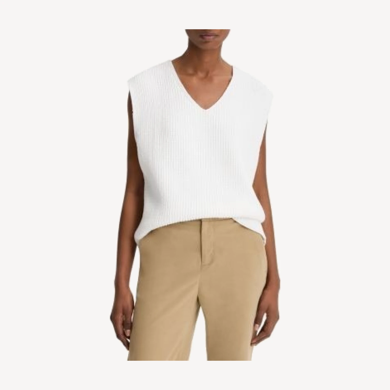 Vince Relaxed V Neck Knit Vest