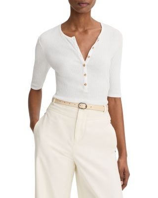 Vince Ribbed Elbow Sleeve Henley