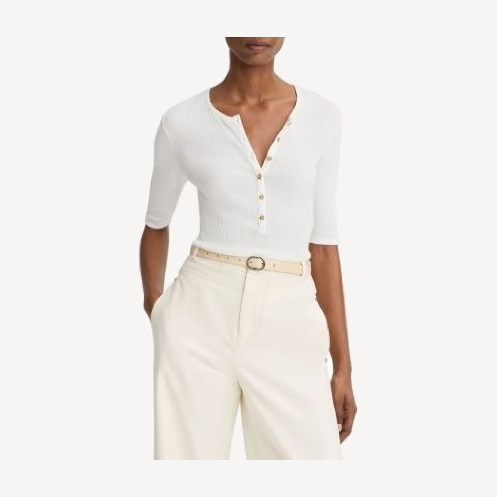 Vince Ribbed Elbow Sleeve Henley