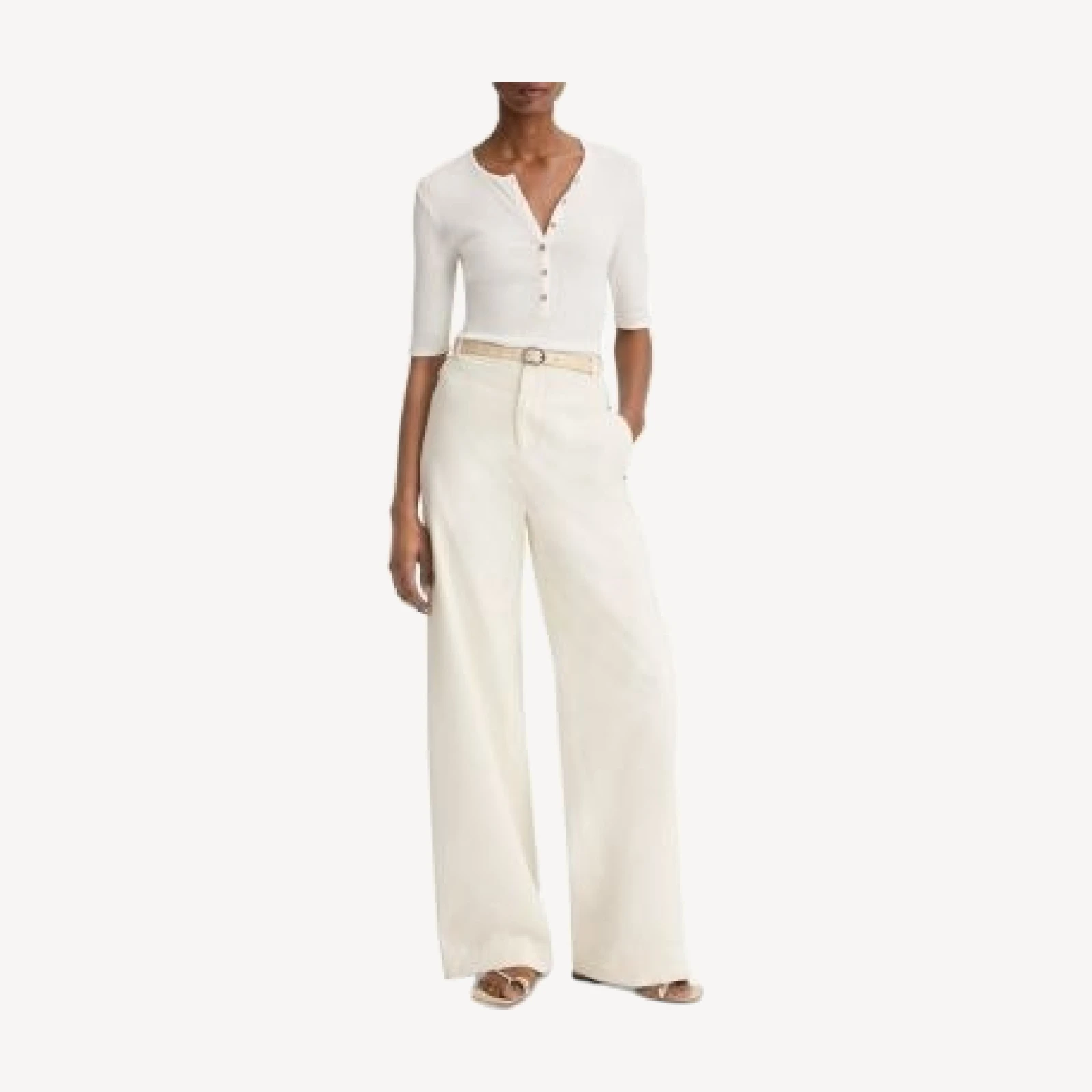 Vince Ribbed Elbow Sleeve Henley