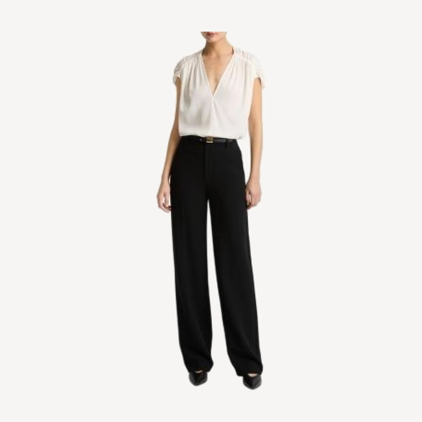 Vince Gathered Cap Sleeve Blouse