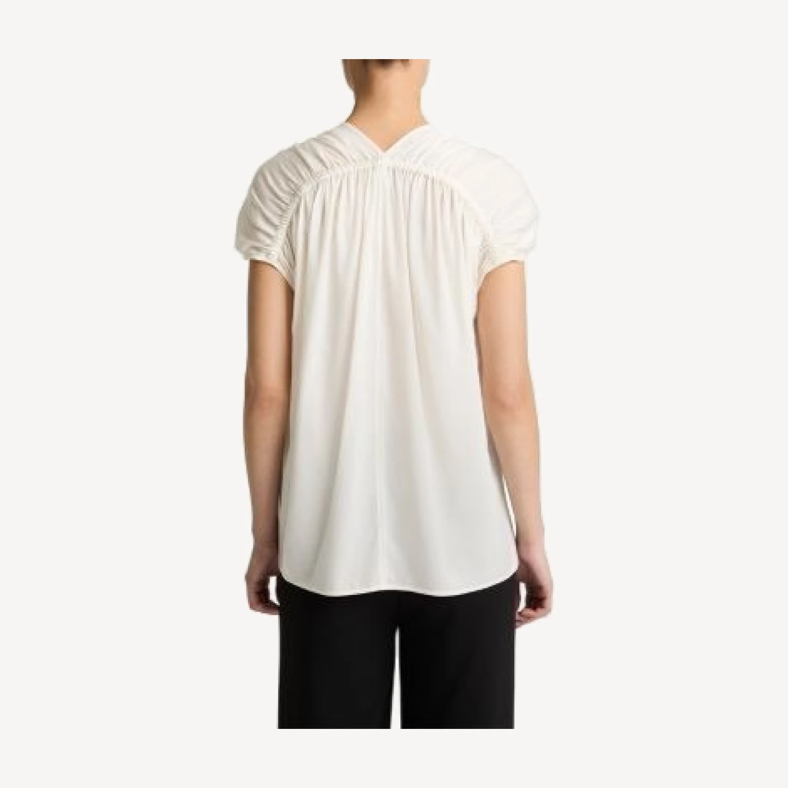 Vince Gathered Cap Sleeve Blouse