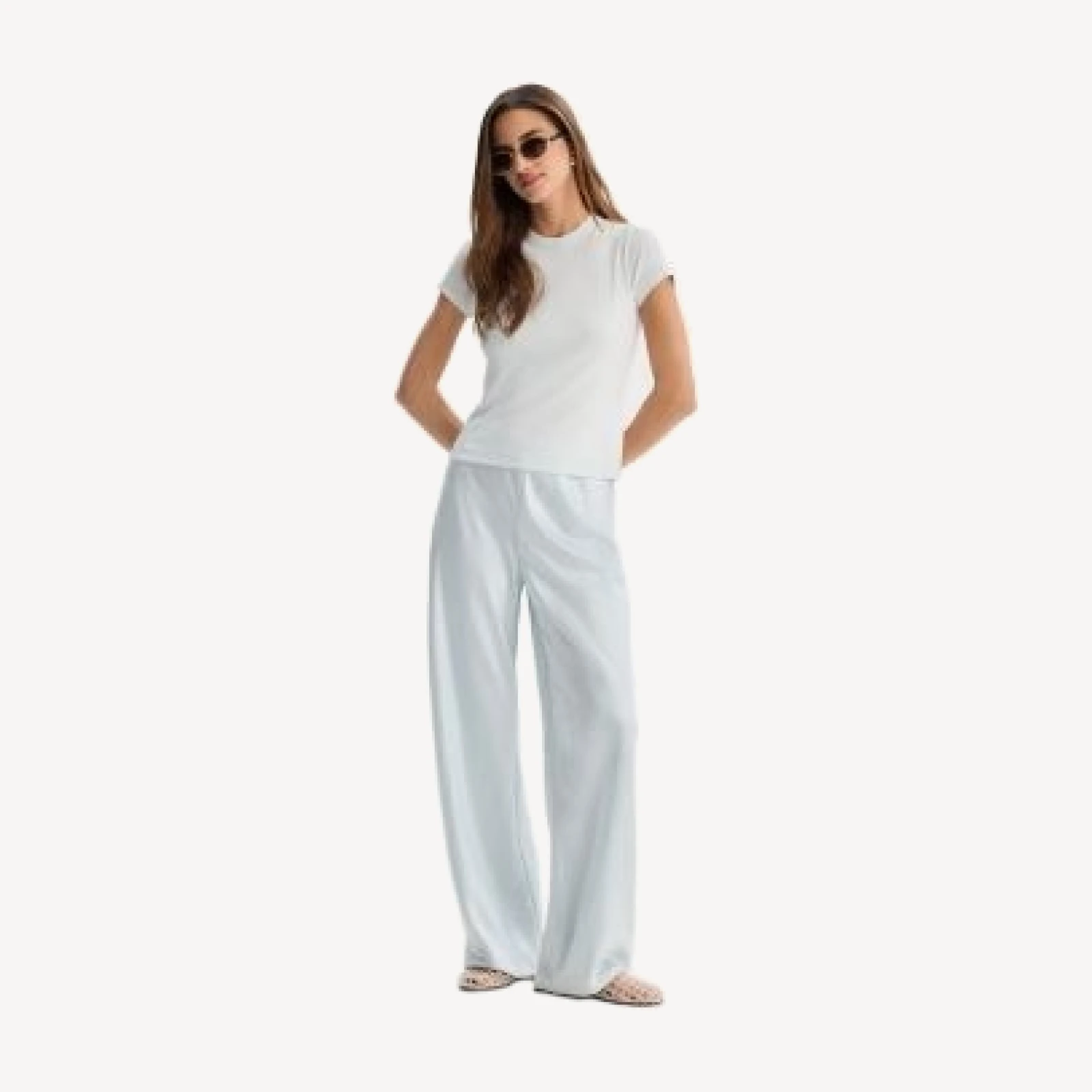 Vince High Waist Wide Leg Satin Pants