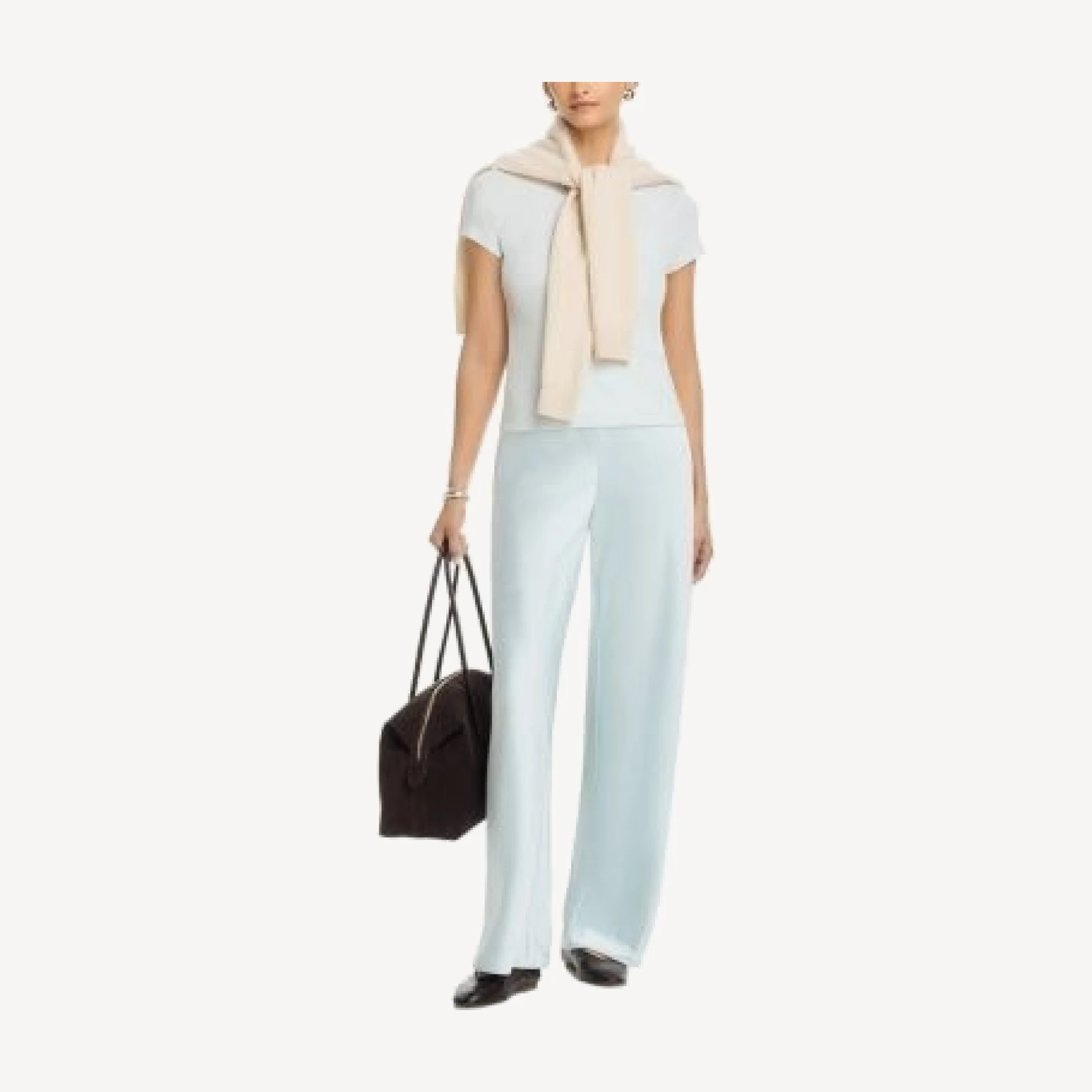 Vince High Waist Wide Leg Satin Pants