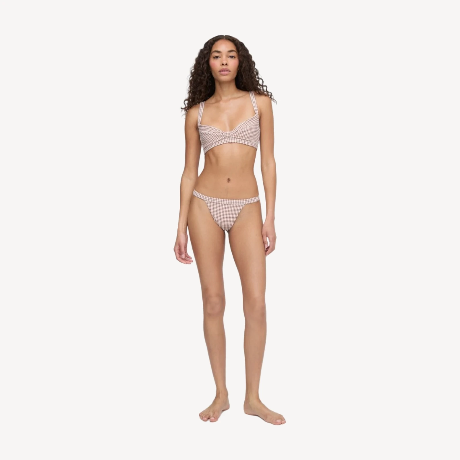 The Tao Bikini Set - Cognac Gingham