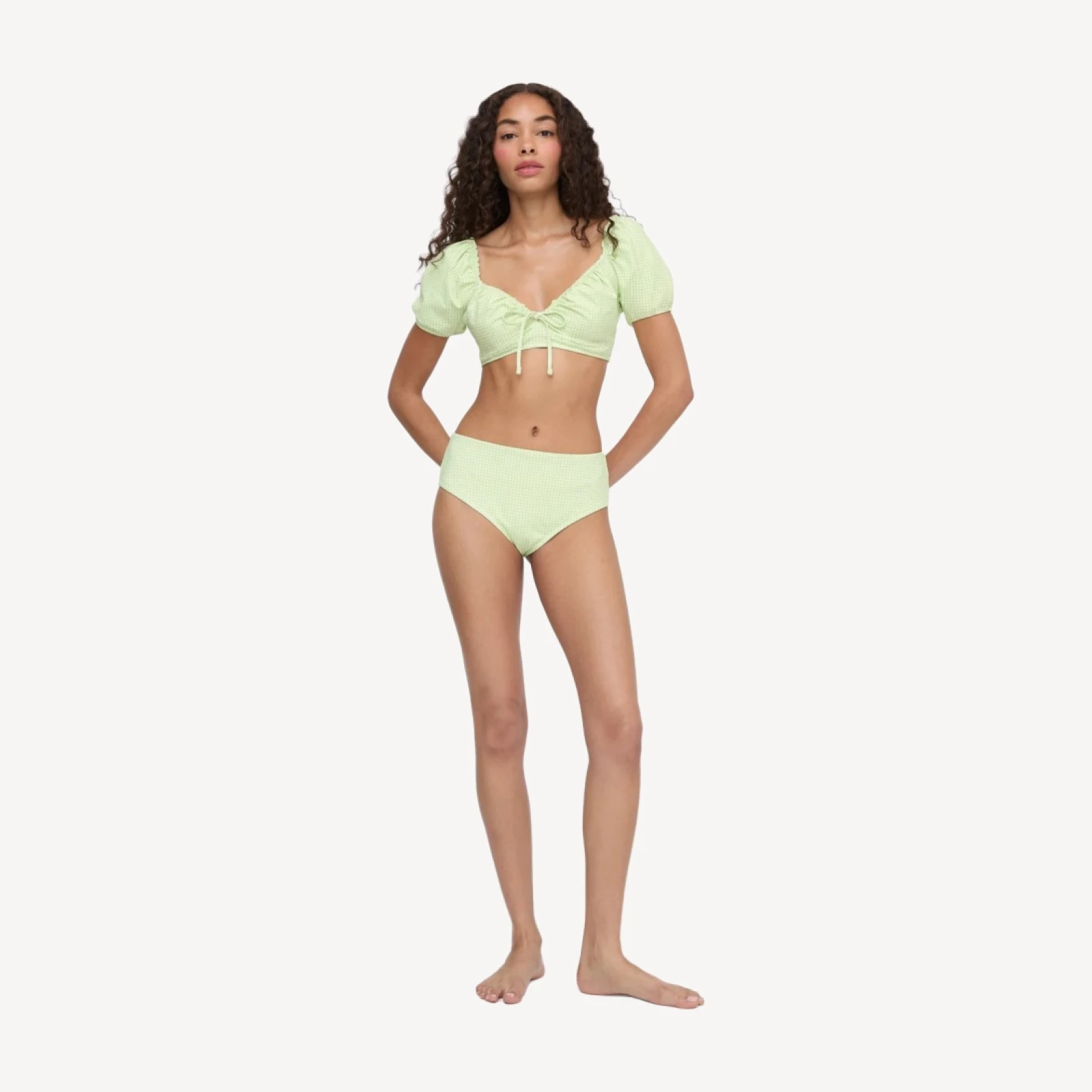 The Aurelia Bikini Set - Lime Gingham