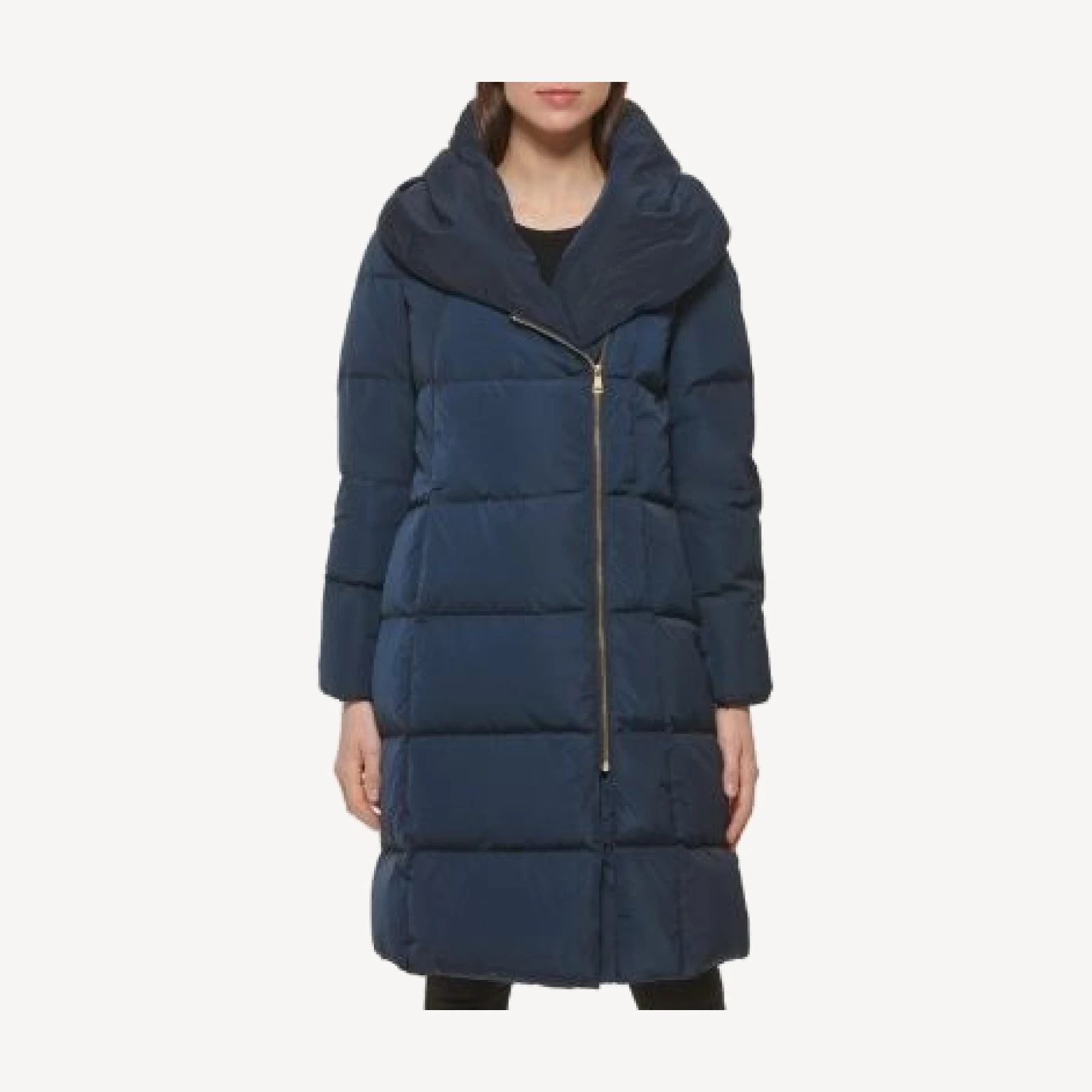 Cole Haan Taffeta Down Zip Front Coat