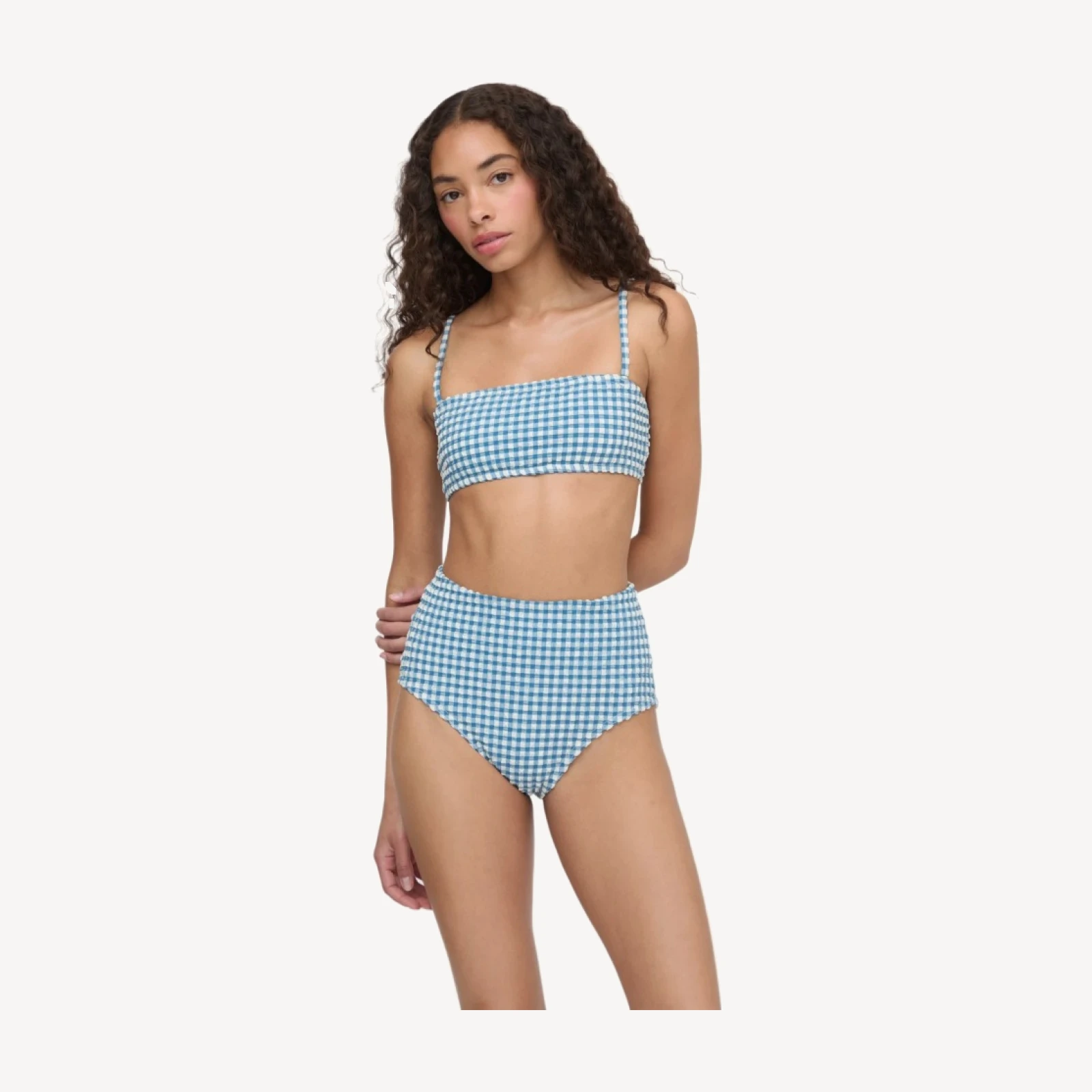 The Juno Bikini Set - Lagoon Gingham