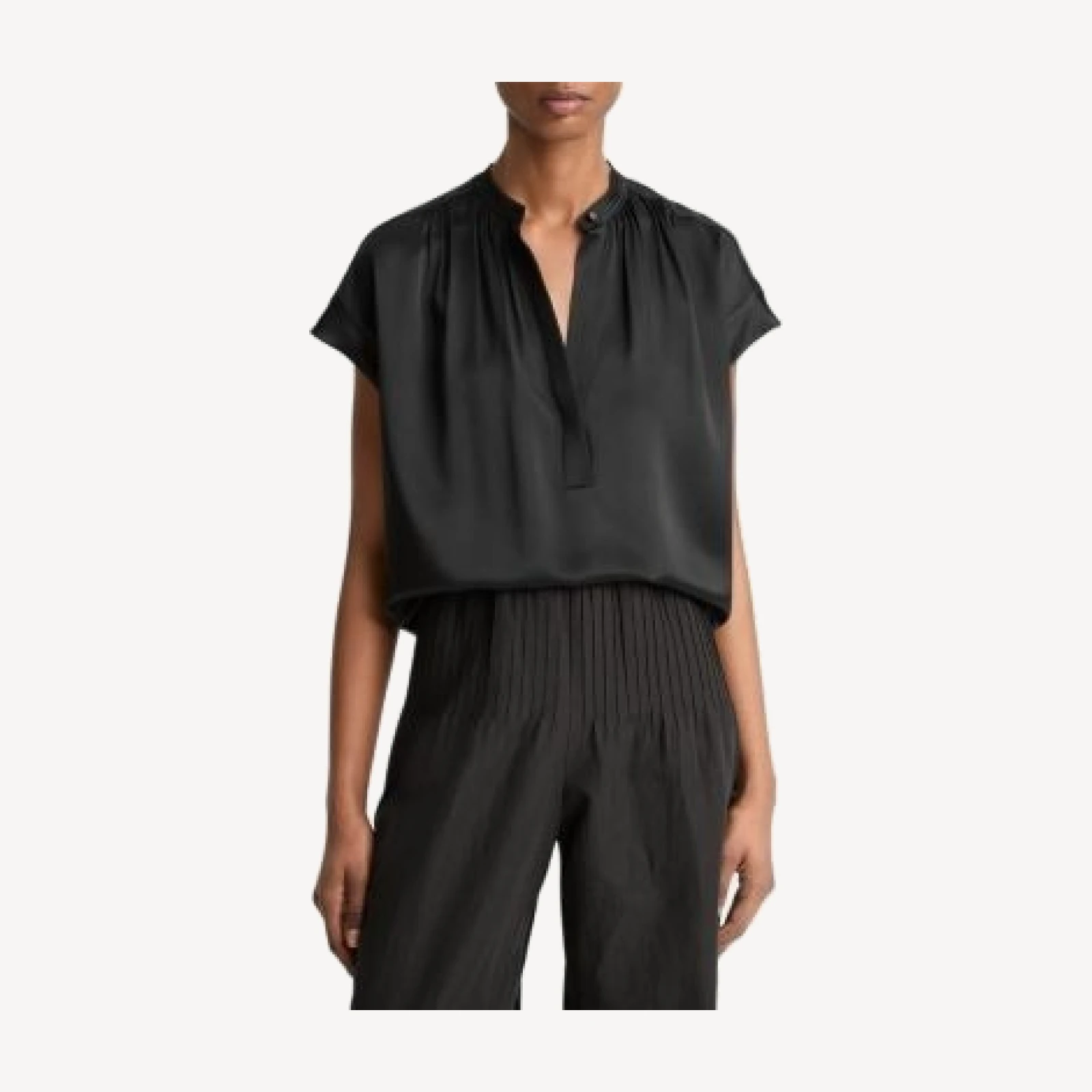 Vince Silk Gathered Neck Top