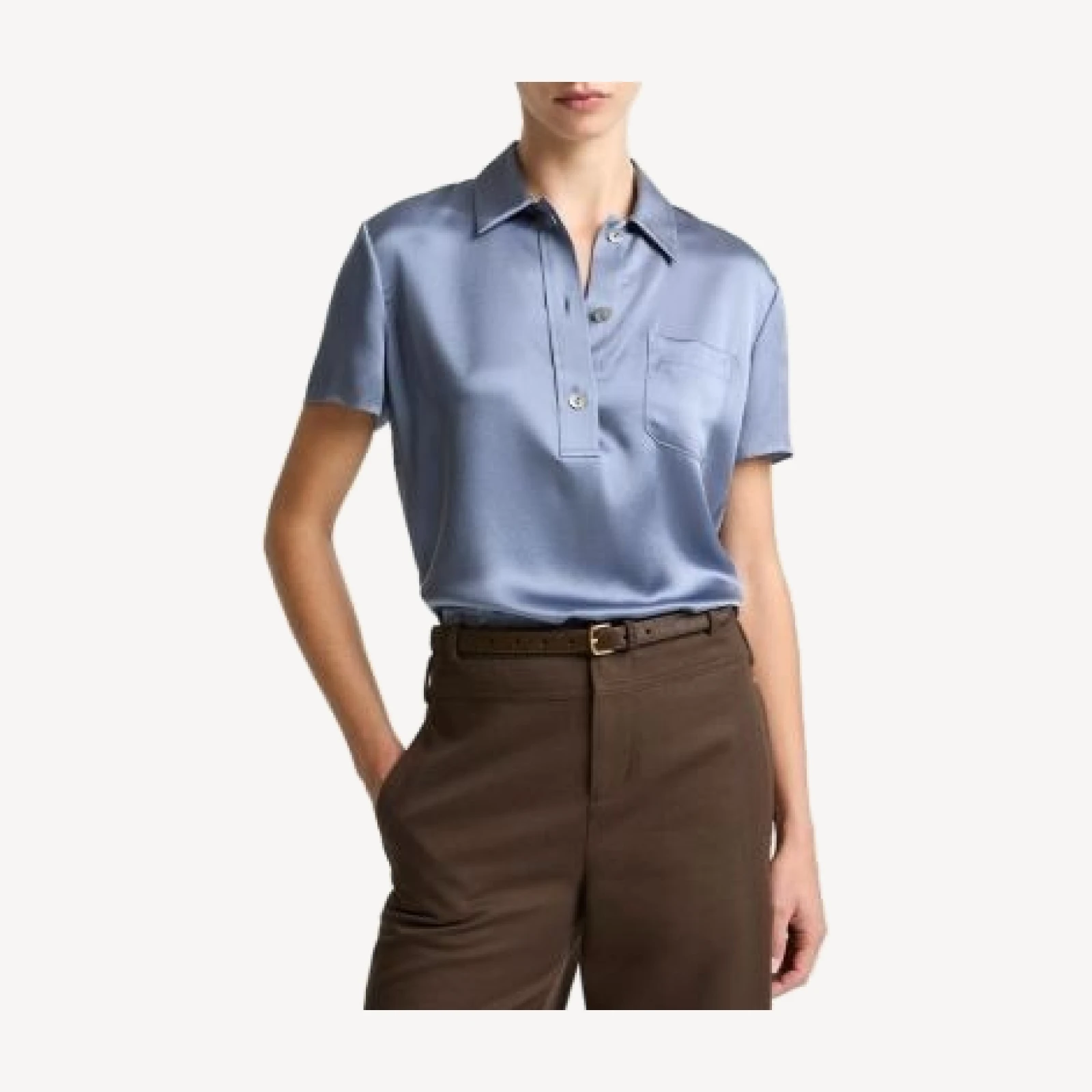 Vince Silk Short Sleeve Polo Shirt