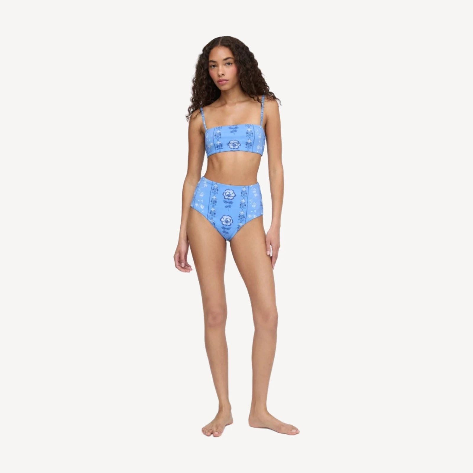 The Juno Bikini Set - Blue Arcadia Border