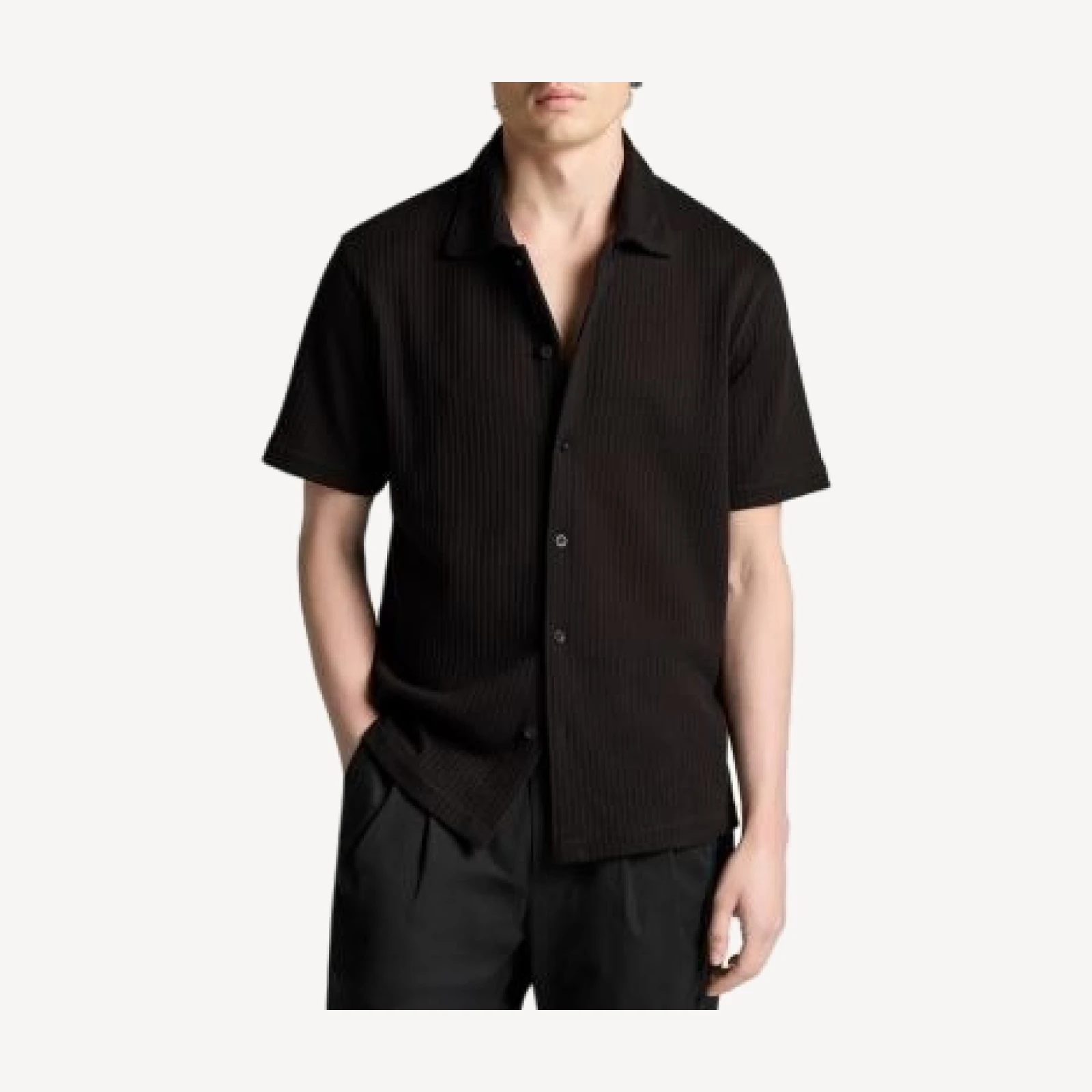 Vince Pointelle Short Sleeve Button Down Shirt