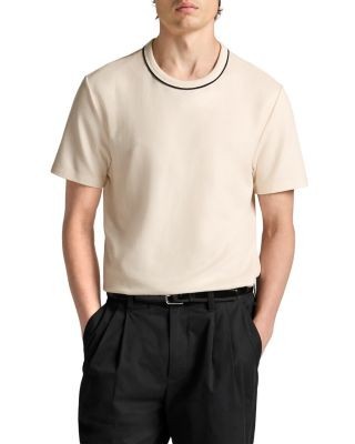 Vince Tipped Pima Pique Short Sleeve Crewneck Tee