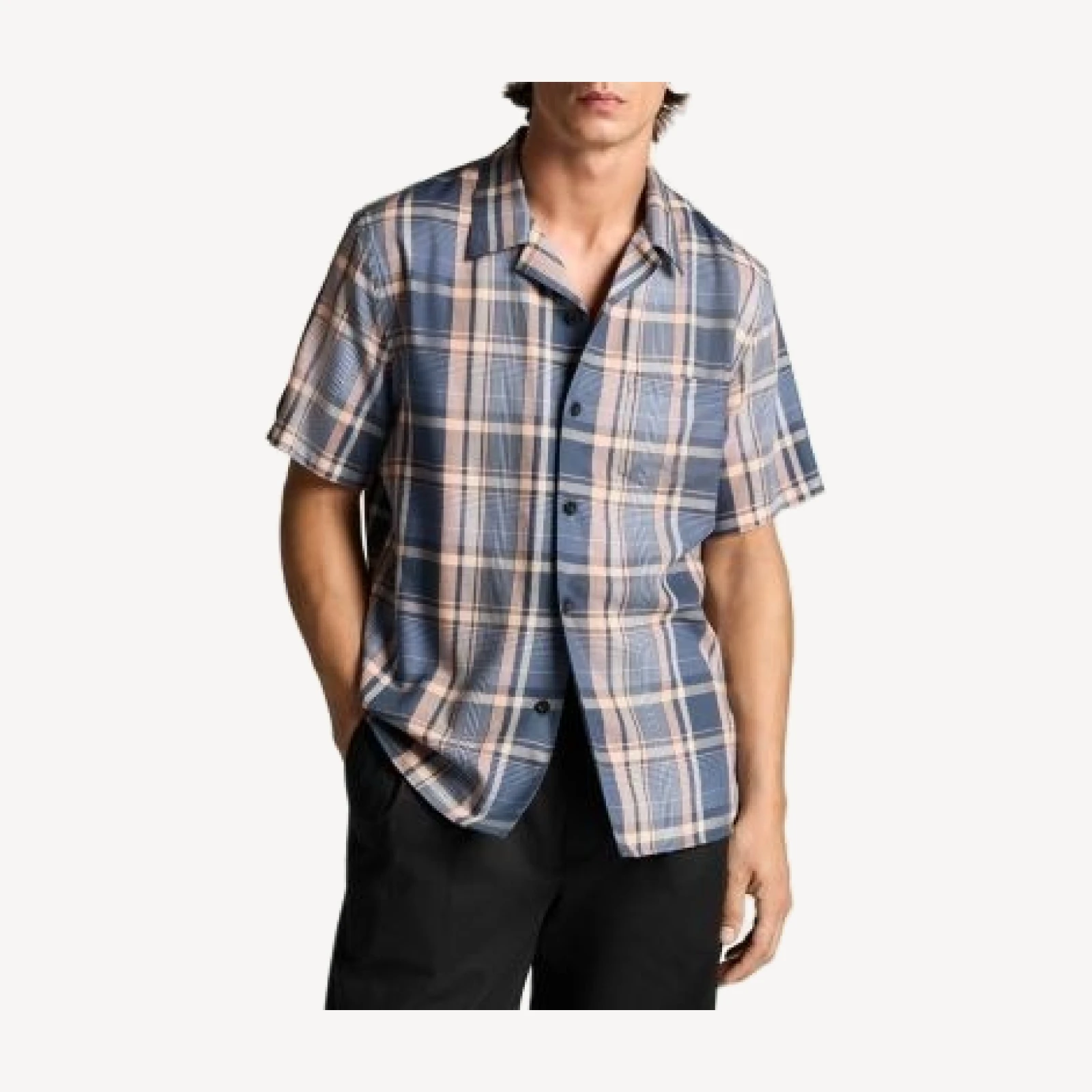 Vince Prine Plaid Short Sleeve Cabana Shirt
