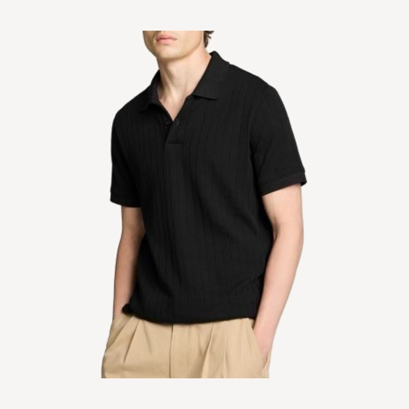 Vince Drop Needle Stripe Short Sleeve Polo