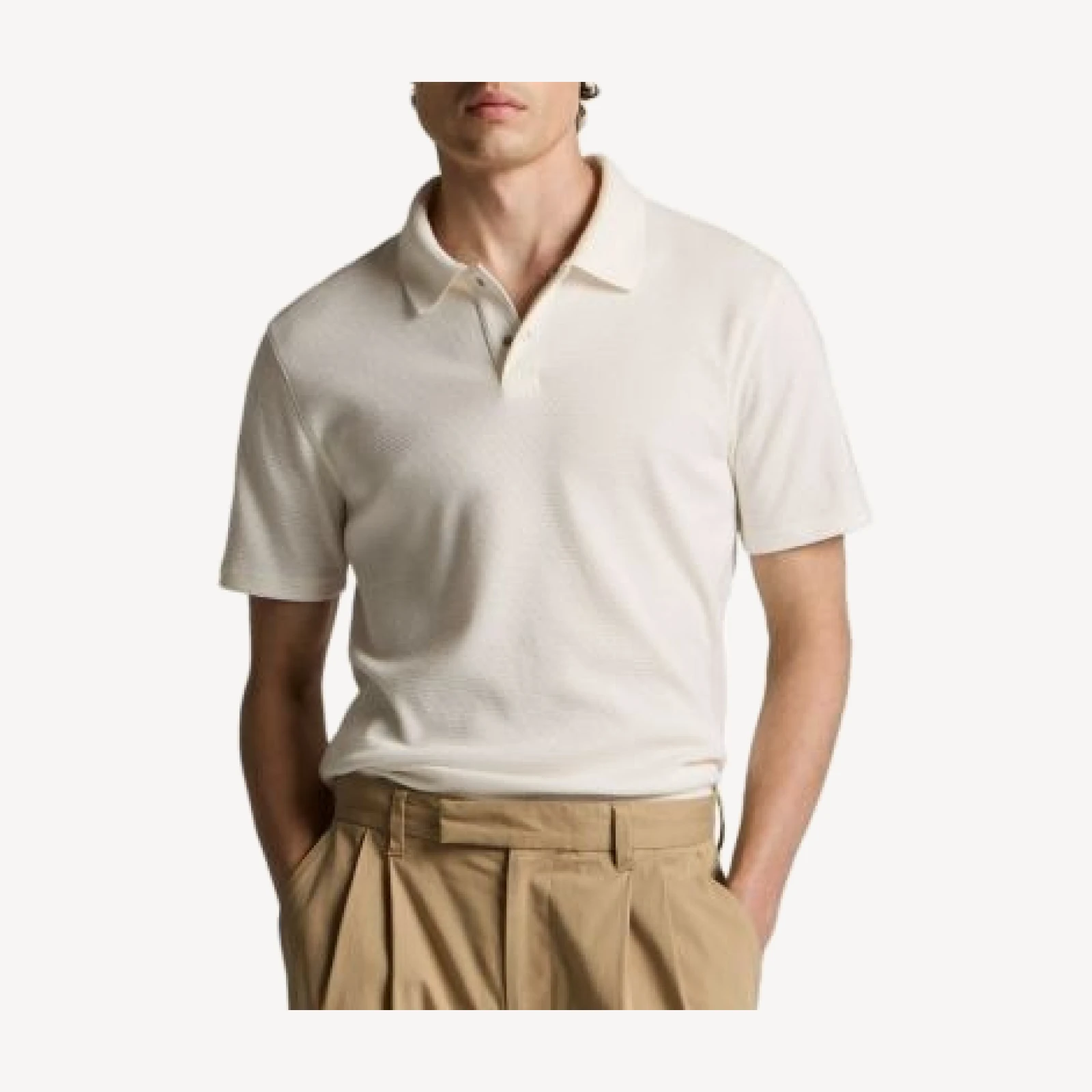 Vince Mesh Knit Snap Short Sleeve Polo