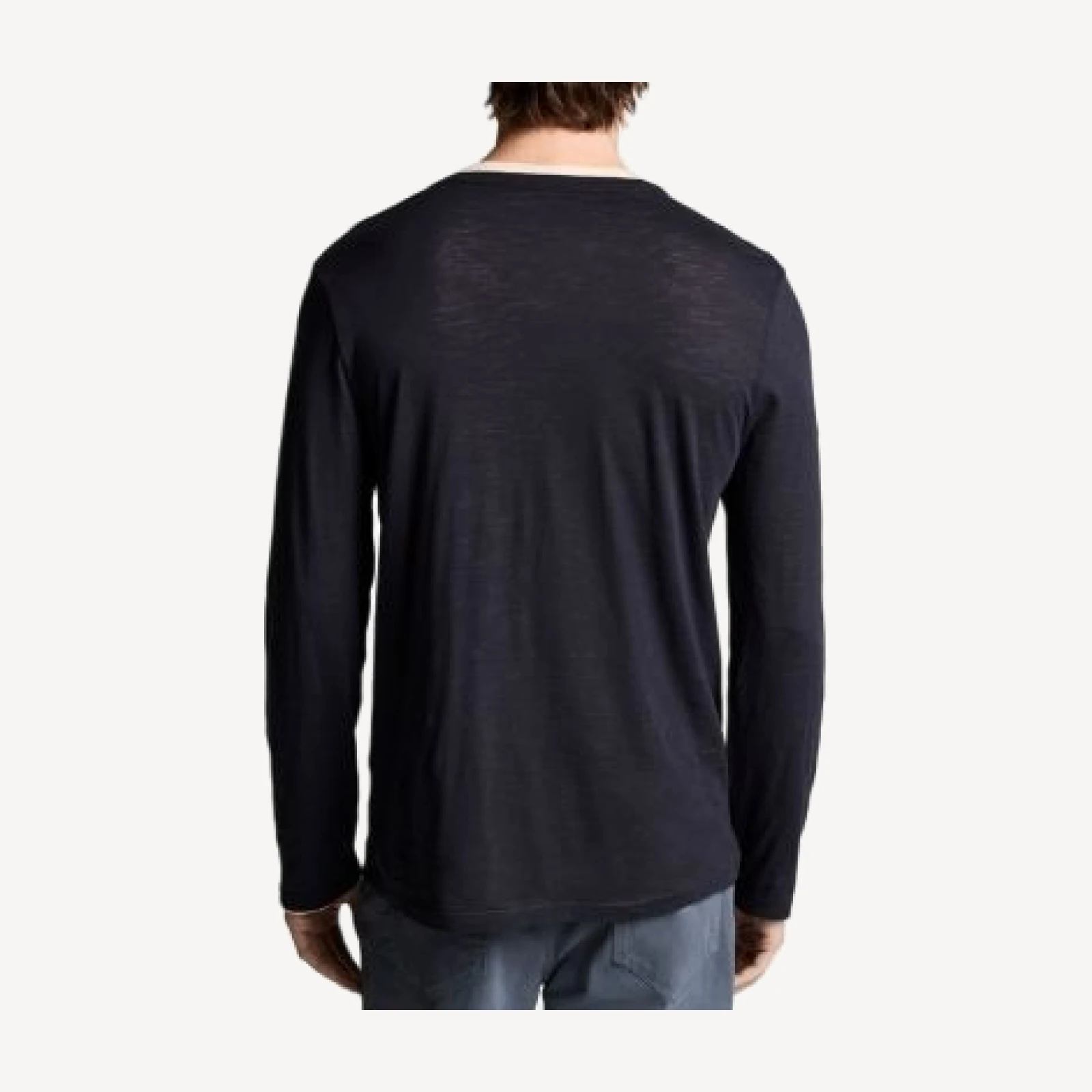 Vince Fine Slub Double Layer Long Sleeve Crewneck Shirt