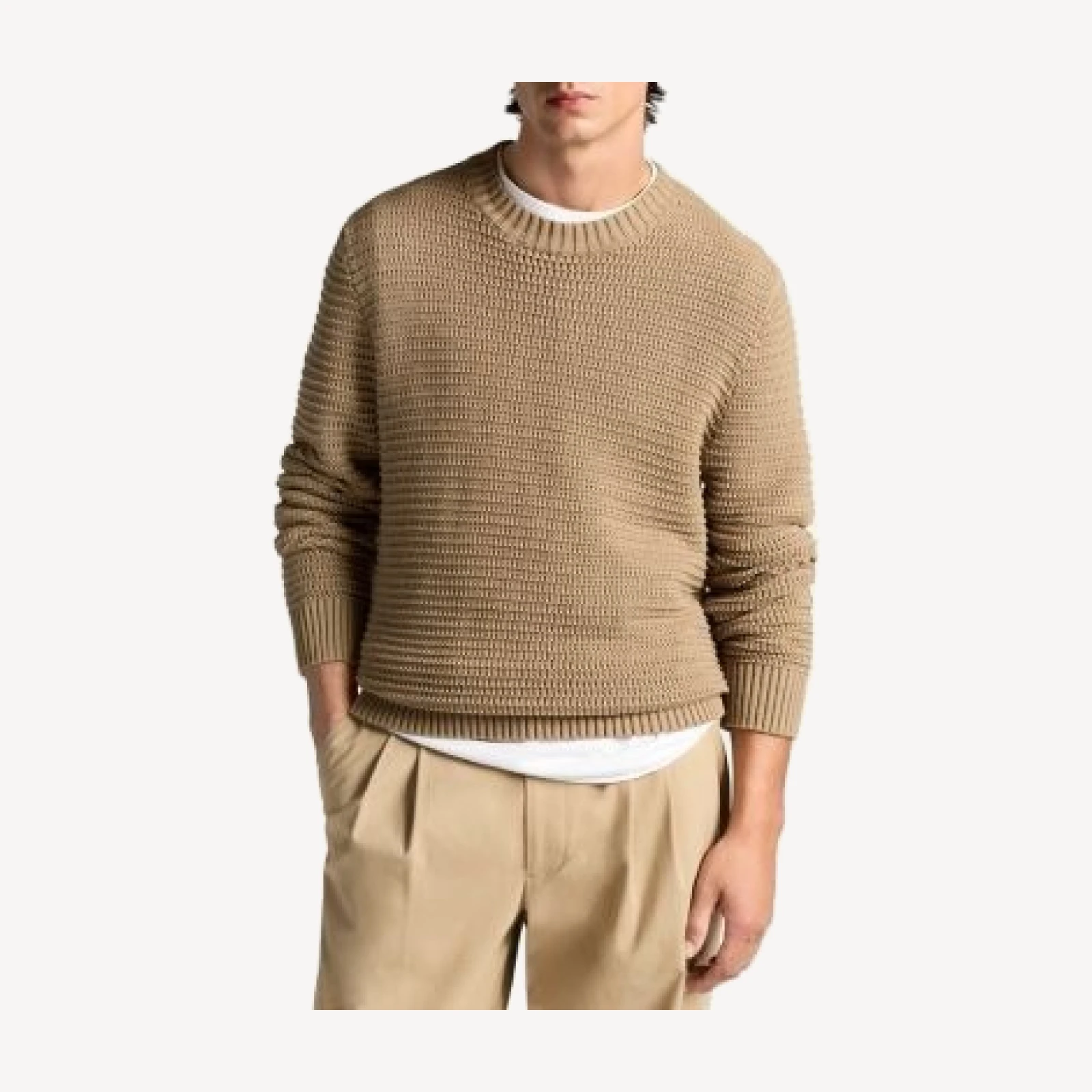 Vince Crafted Texture Long Sleeve Crewneck Shirt