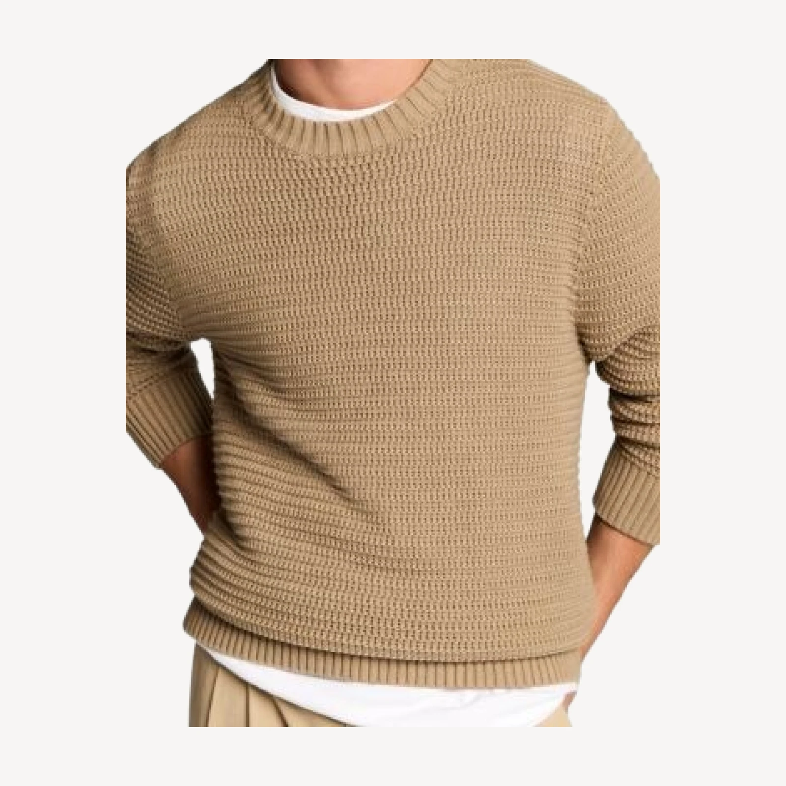 Vince Crafted Texture Long Sleeve Crewneck Shirt