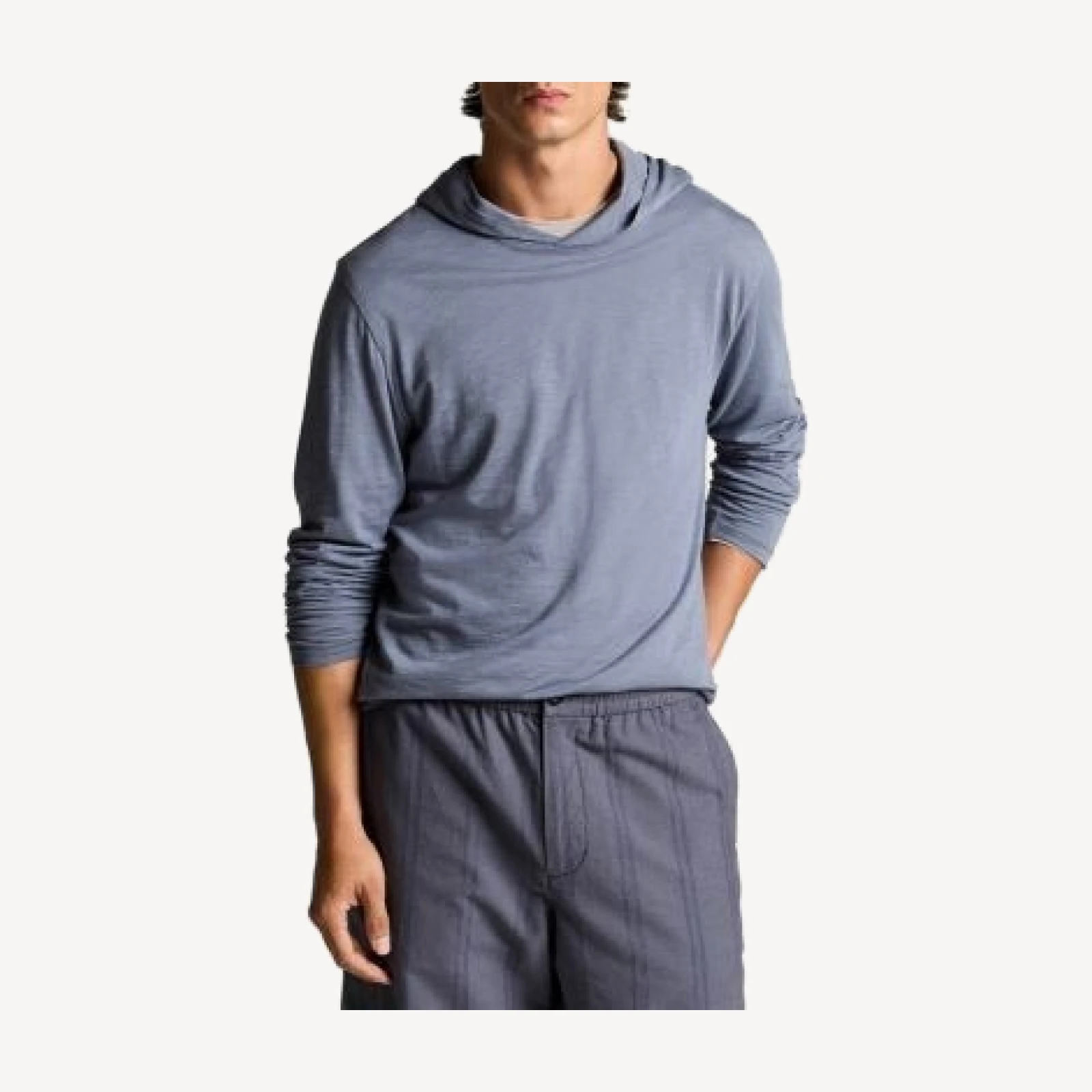 Vince Fine Slub Double Layer Pullover Hoodie