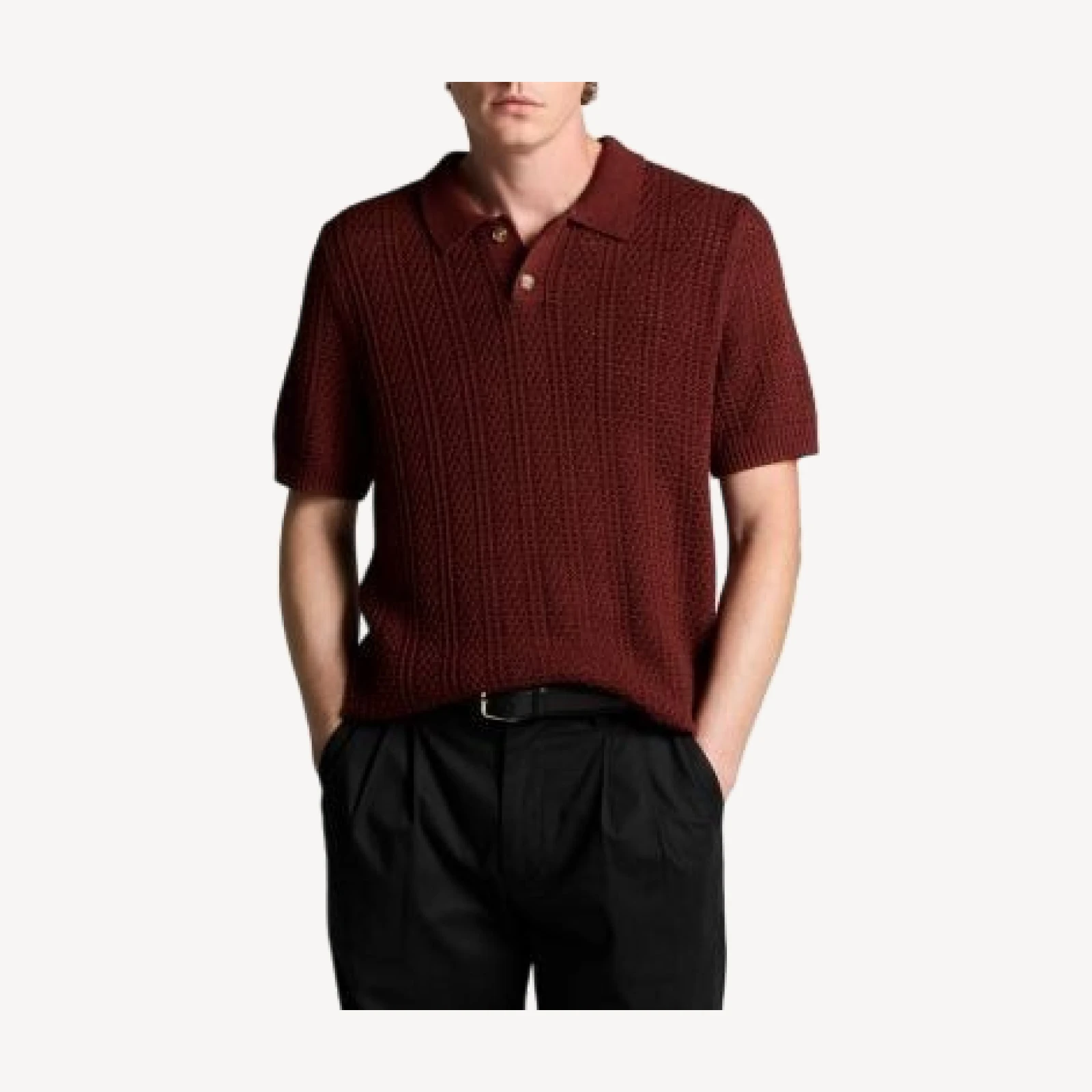 Vince Seed Stitch Rib Short Sleeve Polo