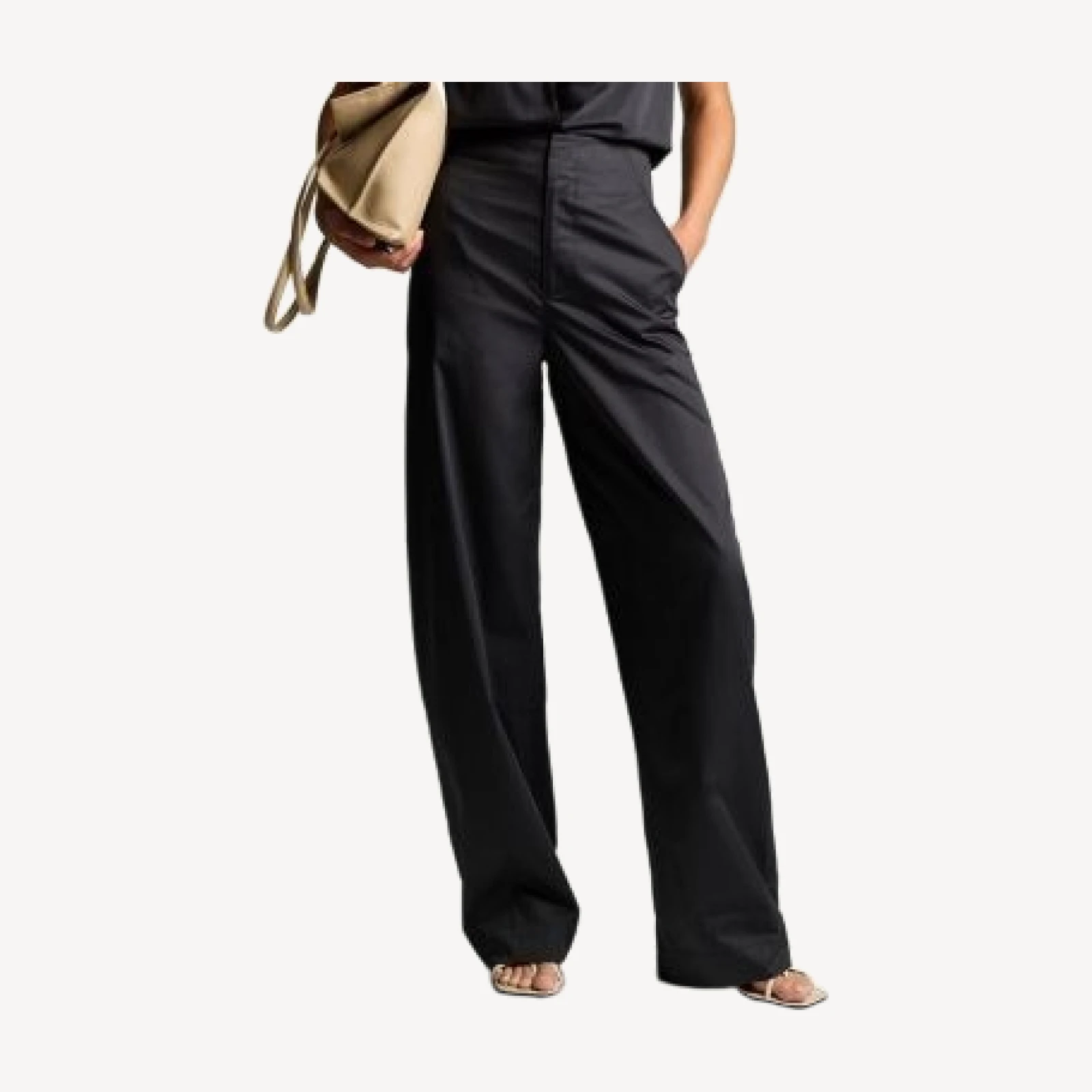 Vince Cotton High Rise Elastic Waist Pants
