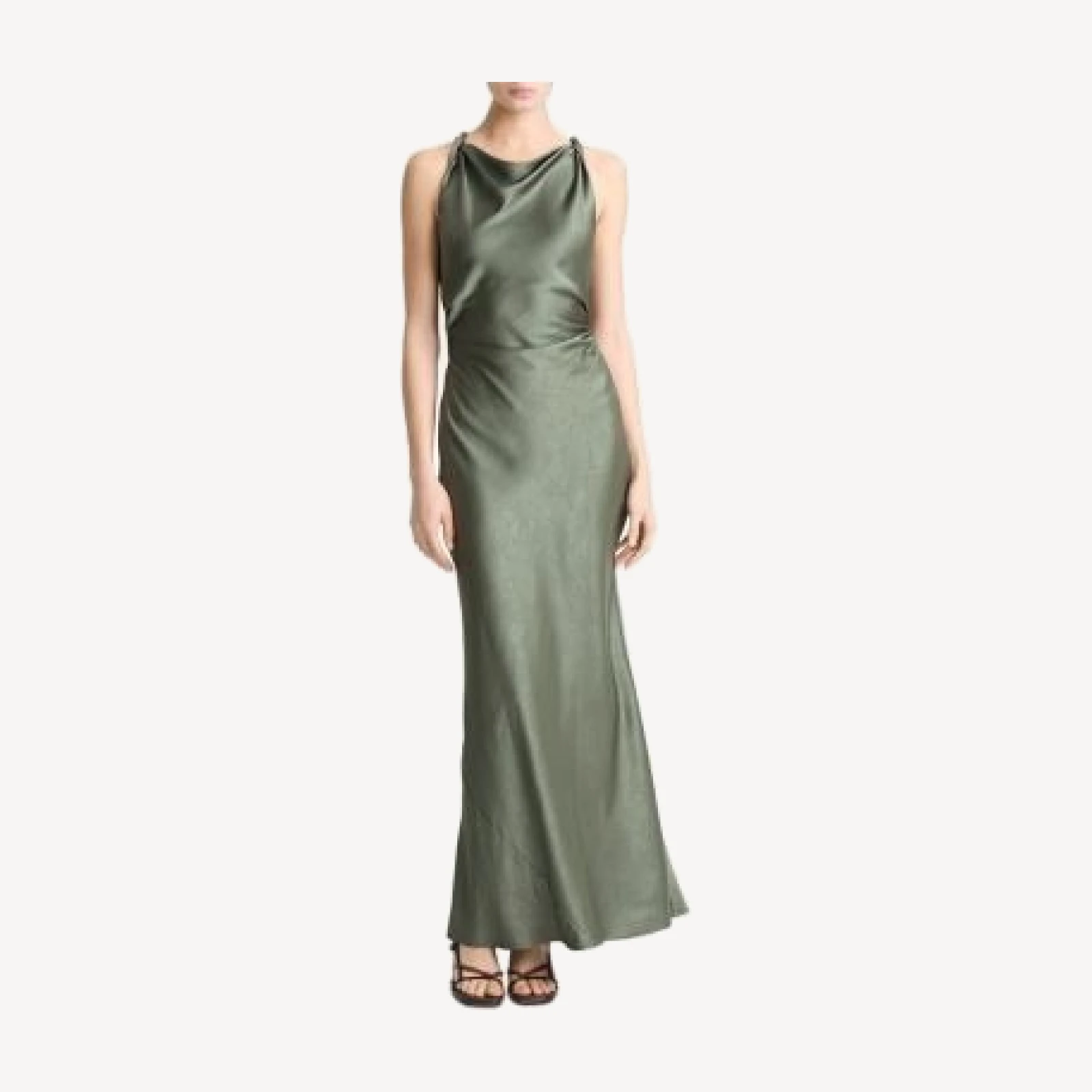 Vince Cowl Neck Twist Shoulder Dress