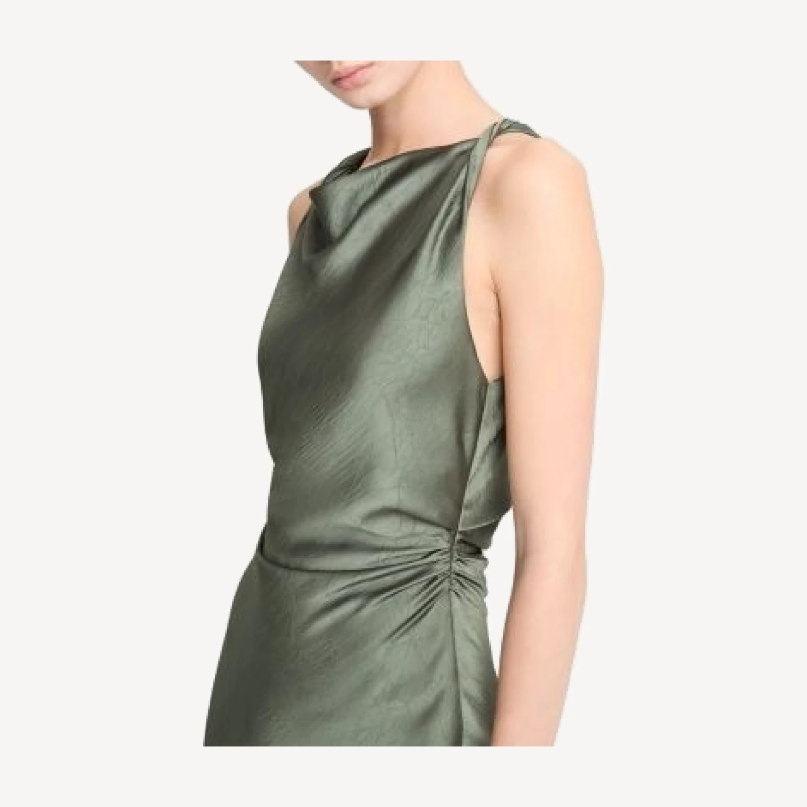 Vince Cowl Neck Twist Shoulder Dress