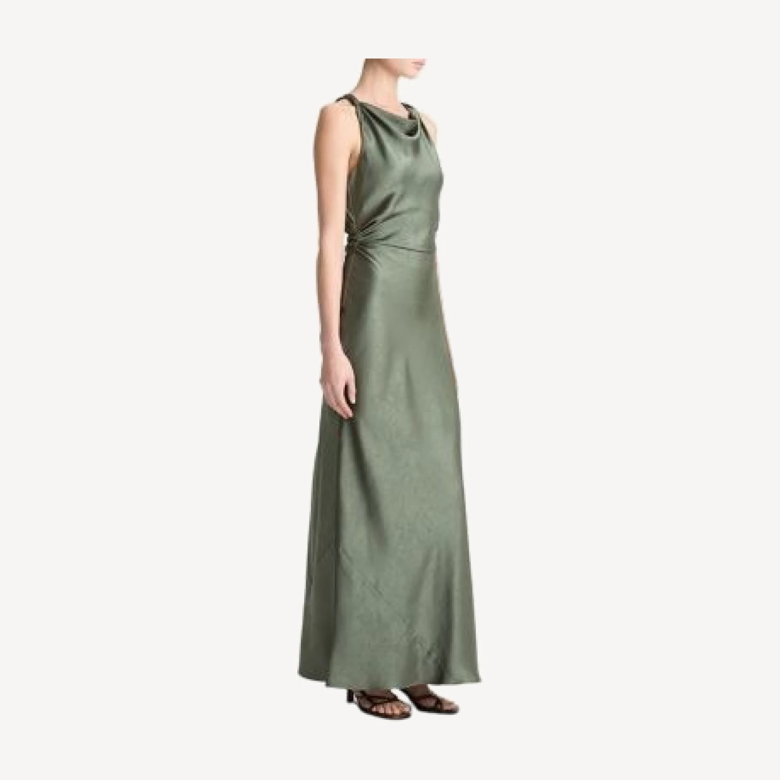 Vince Cowl Neck Twist Shoulder Dress