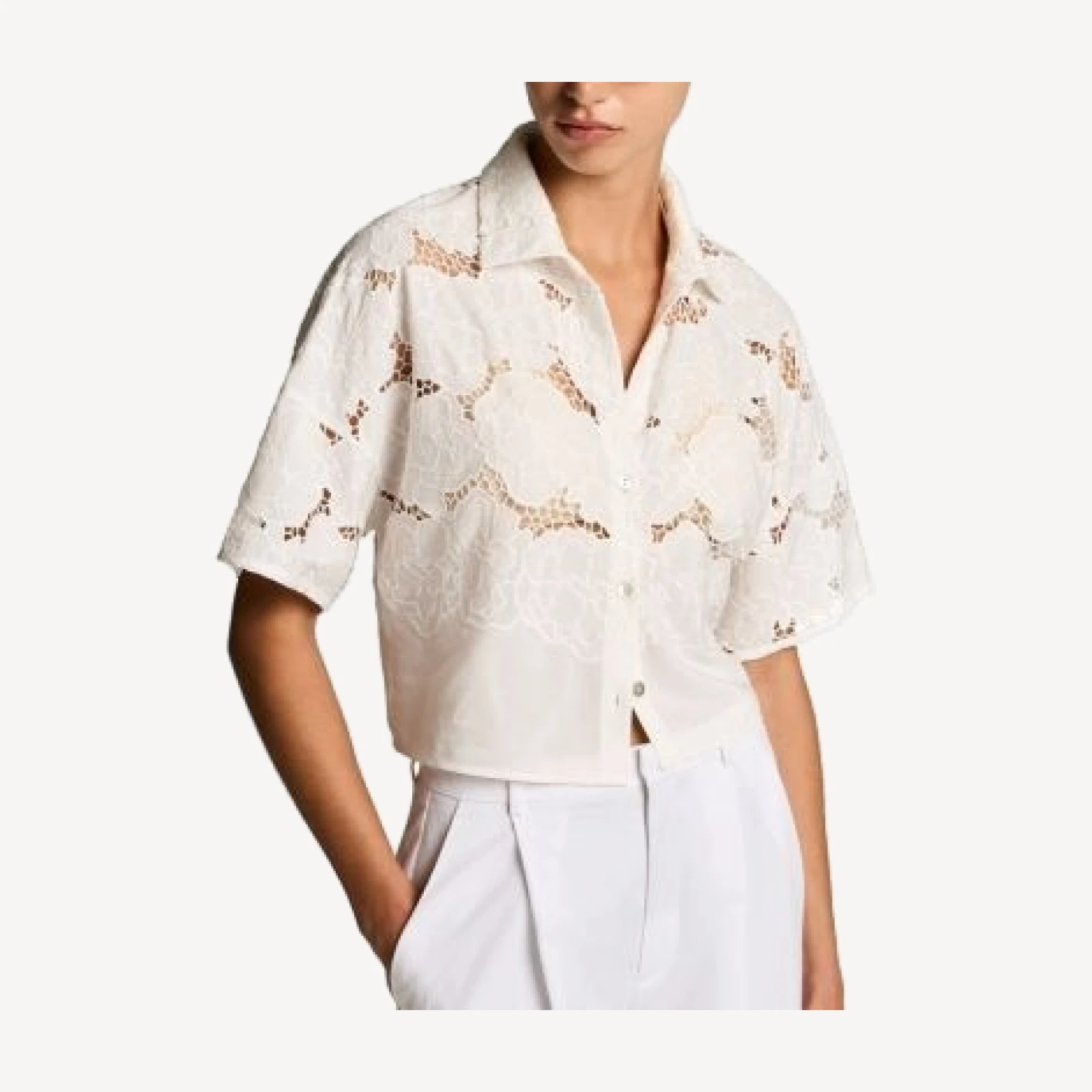 Vince Crop Lace Top