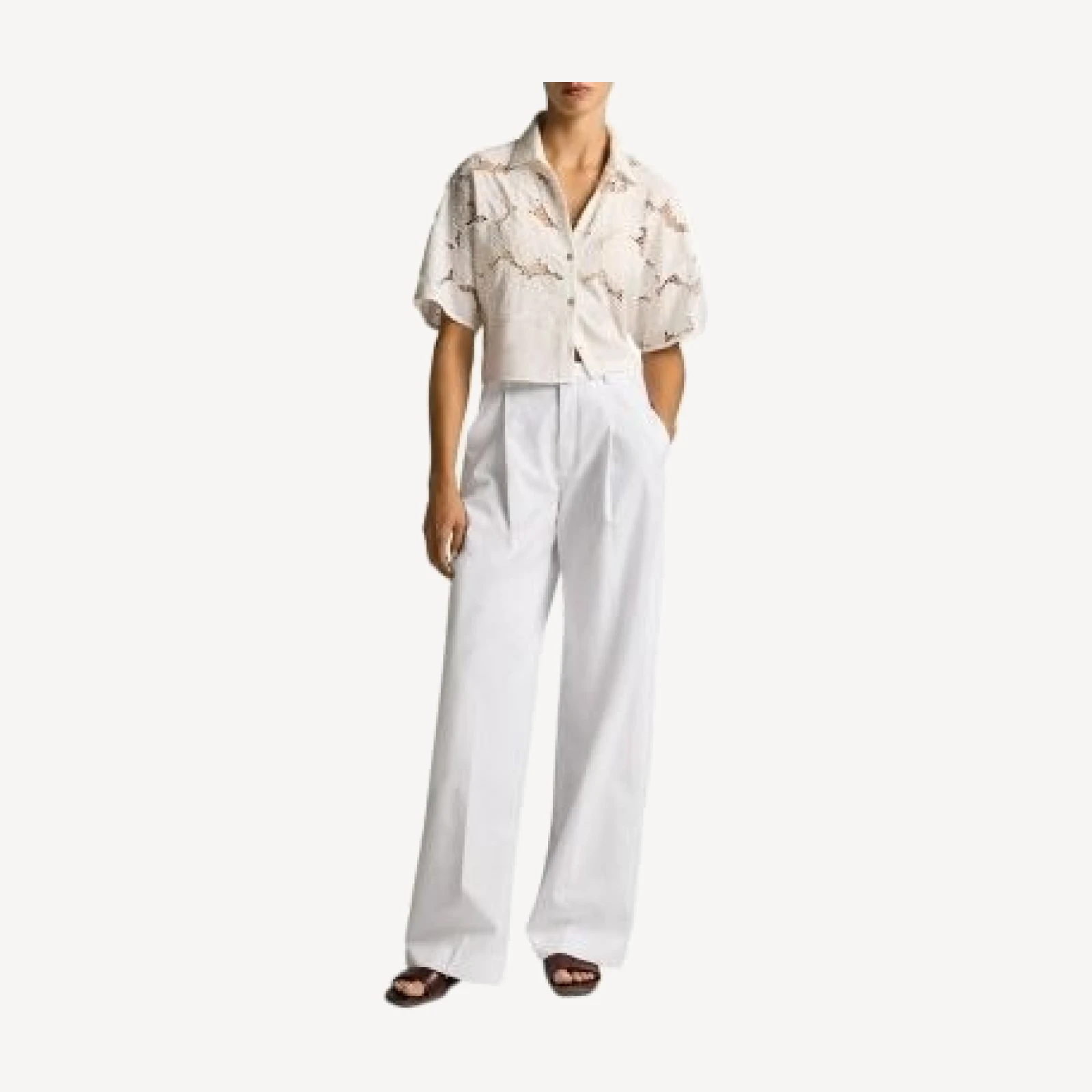Vince Crop Lace Top