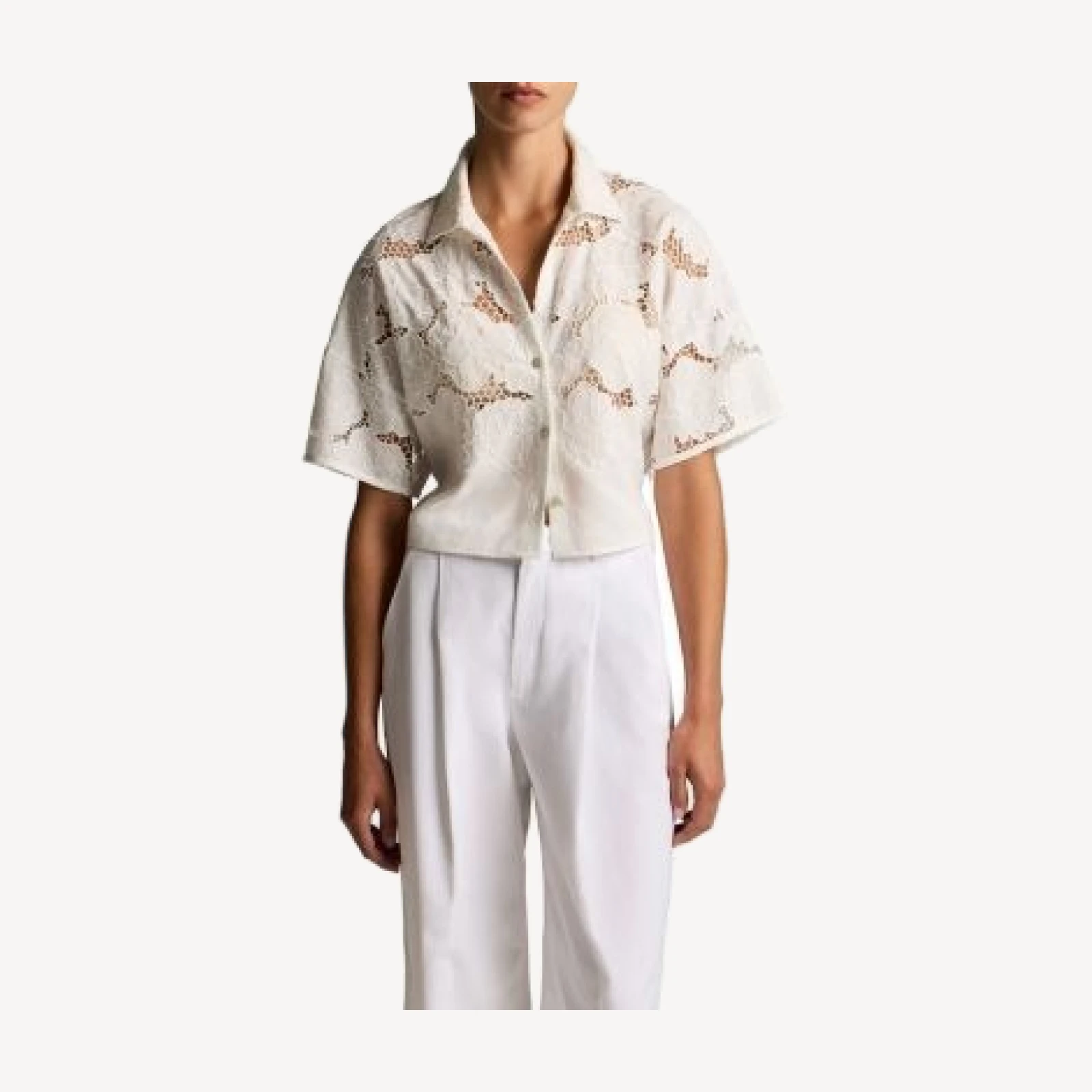 Vince Crop Lace Top
