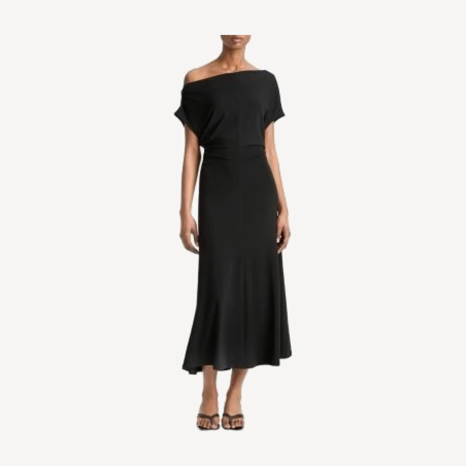 Vince Matte Jersey Off-the-Shoulder Midi Dress