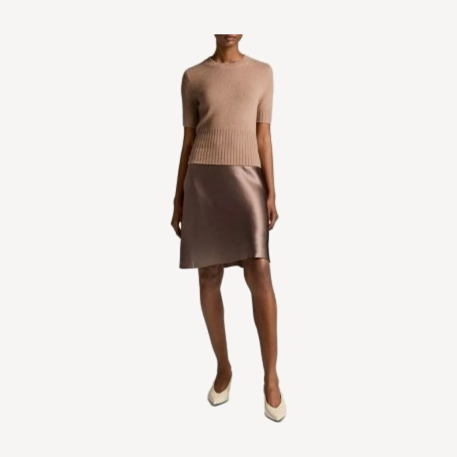 Vince Lingerie-Trim Short Satin Slip Skirt
