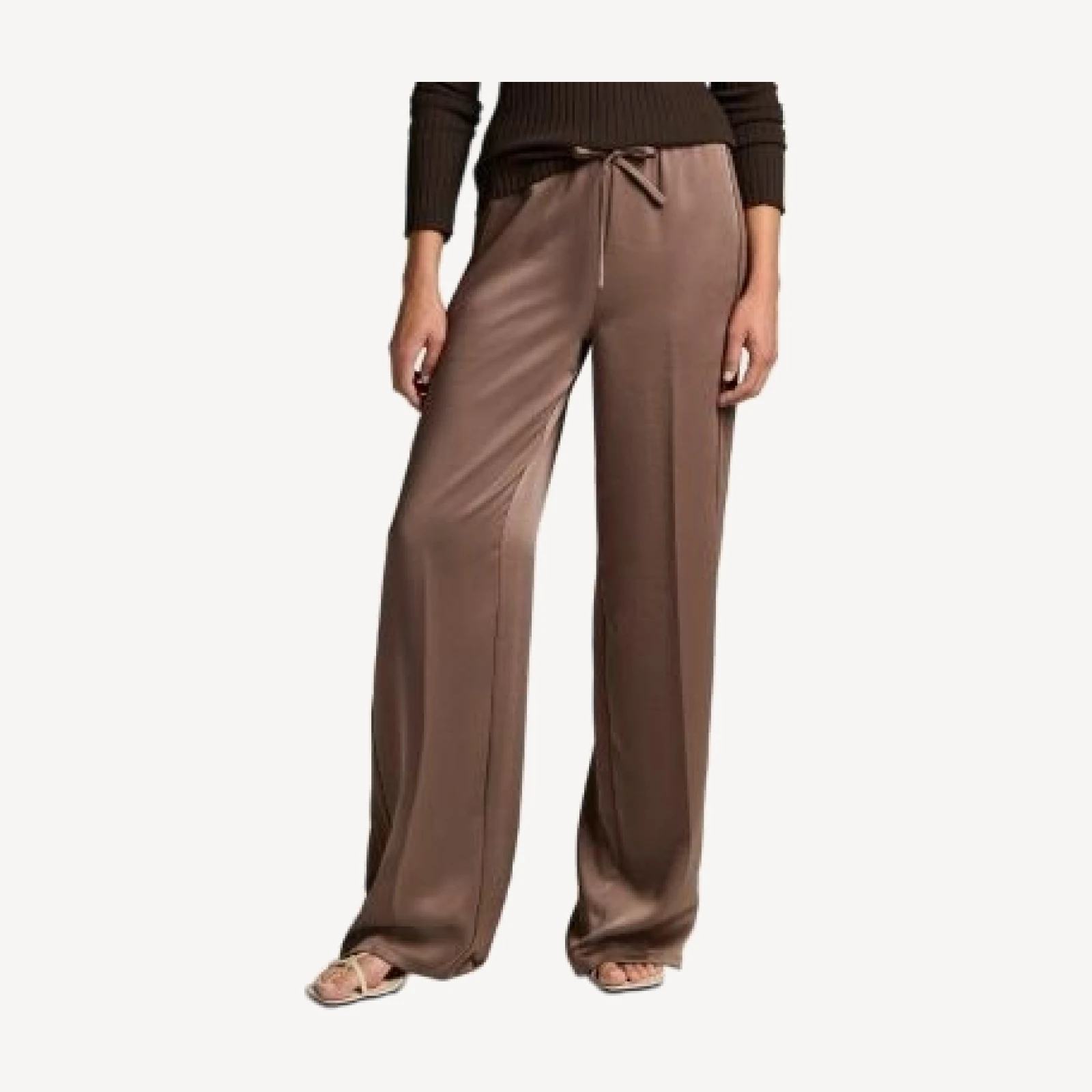 Vince Mid Rise Shine Crepe Pull On Pants